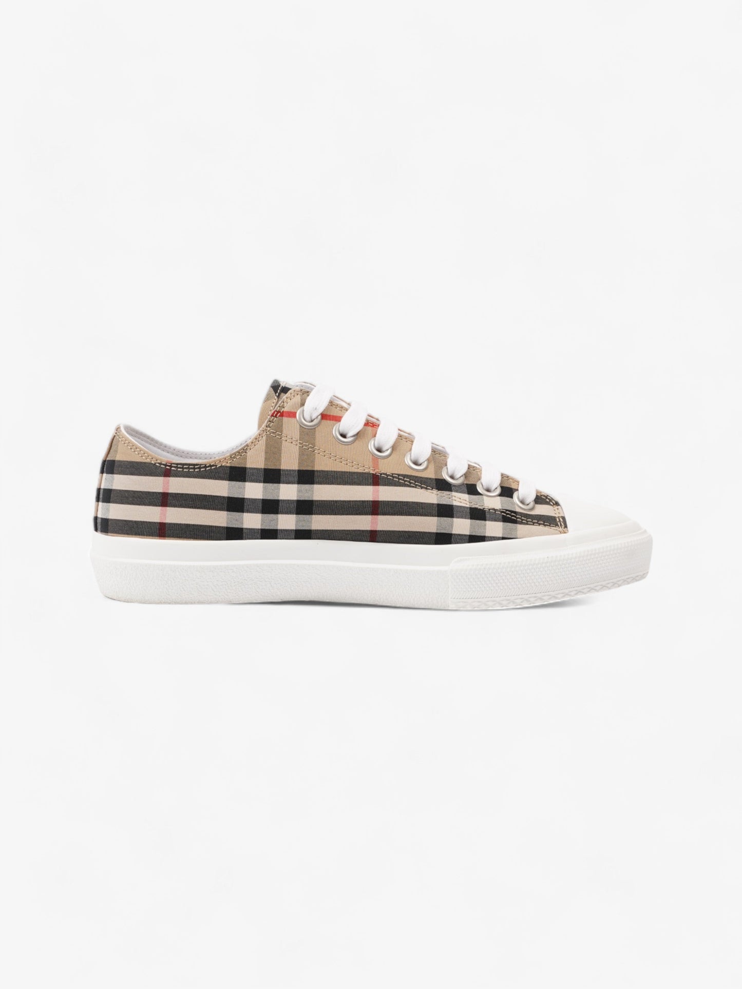 Burberry Larkhal Sneakers Beige Checkered / White Canvas EU 40 UK 7