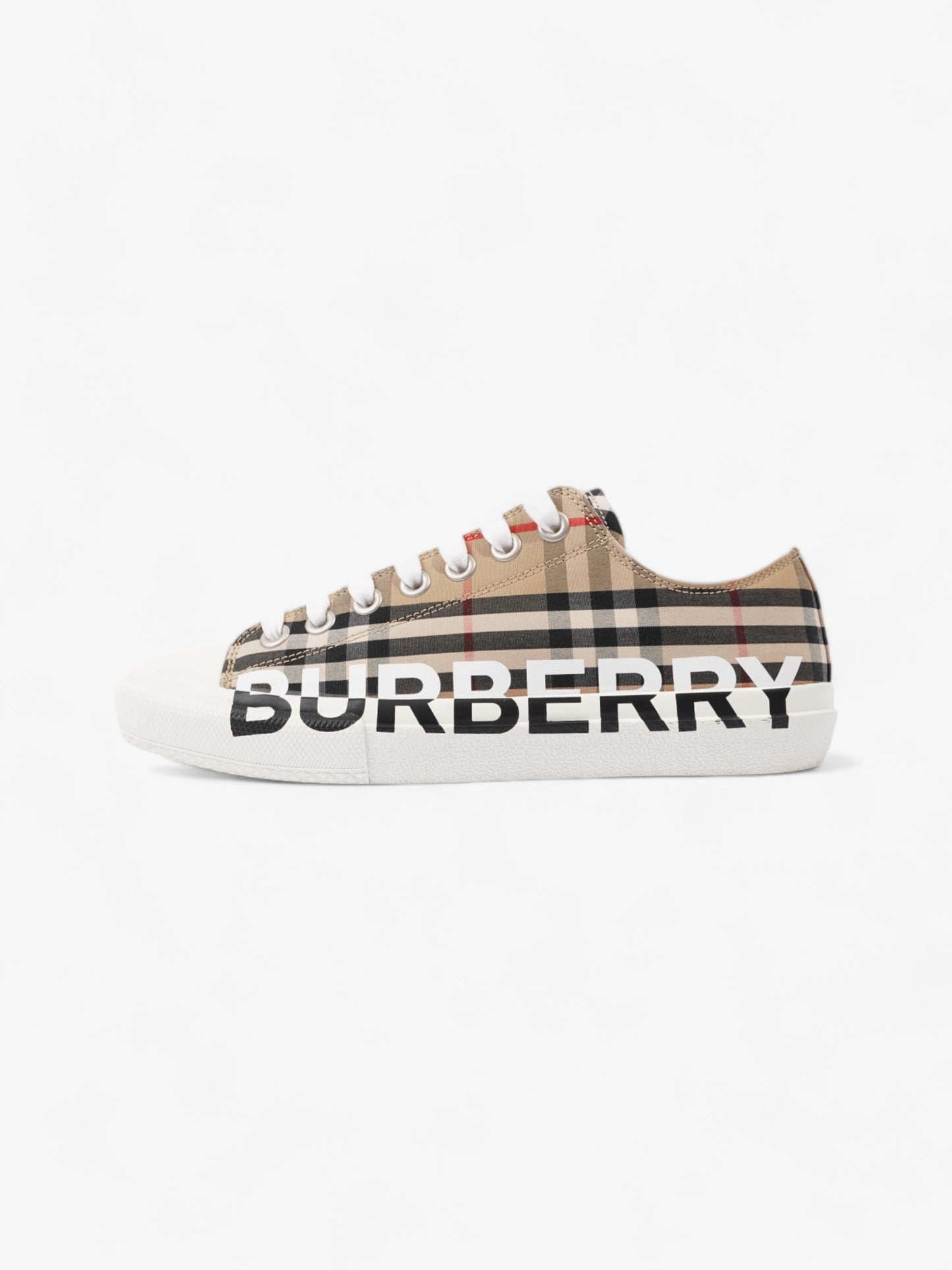 Burberry Larkhal Sneakers Beige Checkered / White Canvas EU 40 UK 7