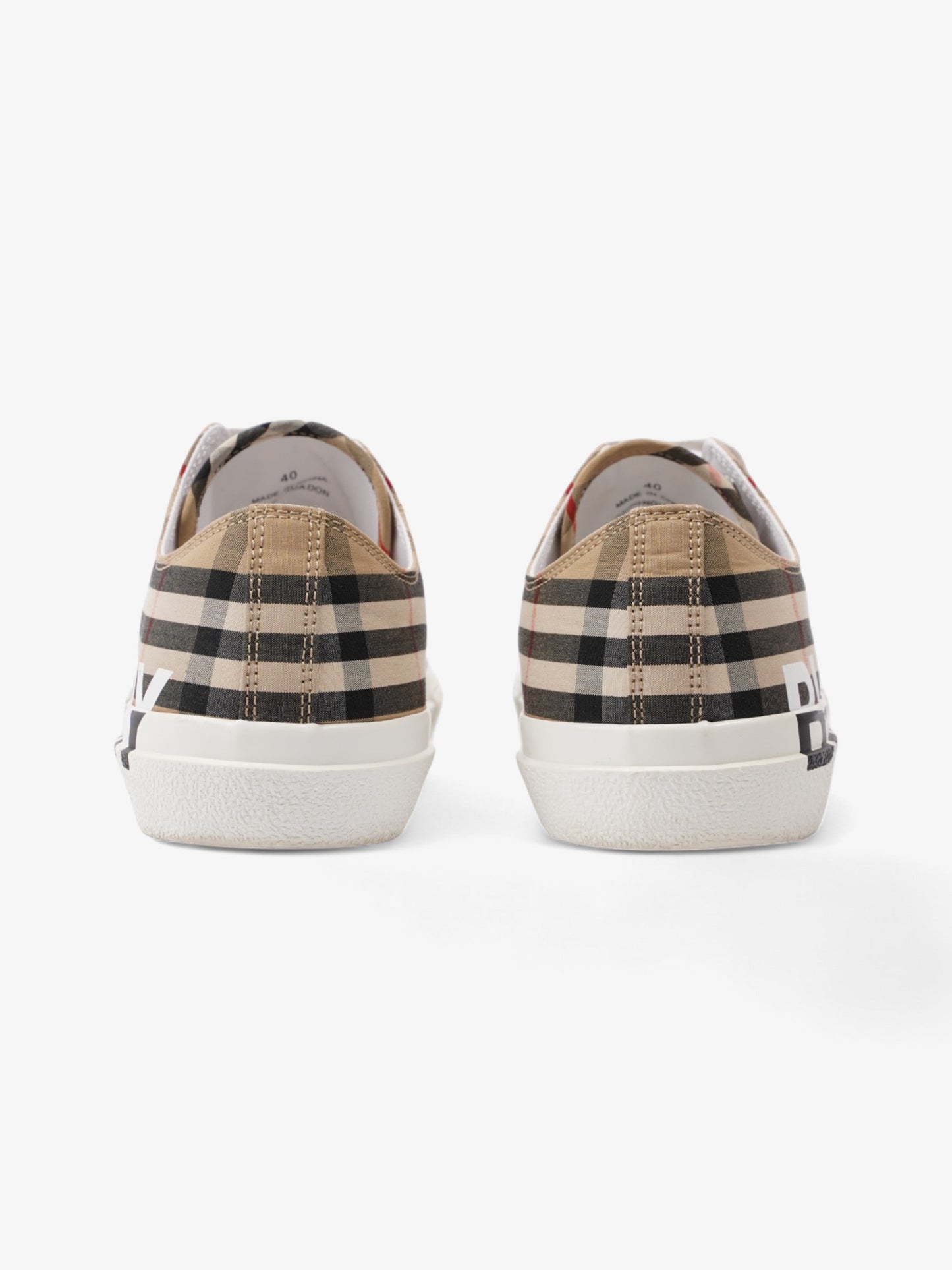 Burberry Larkhal Sneakers Beige Checkered / White Canvas EU 40 UK 7