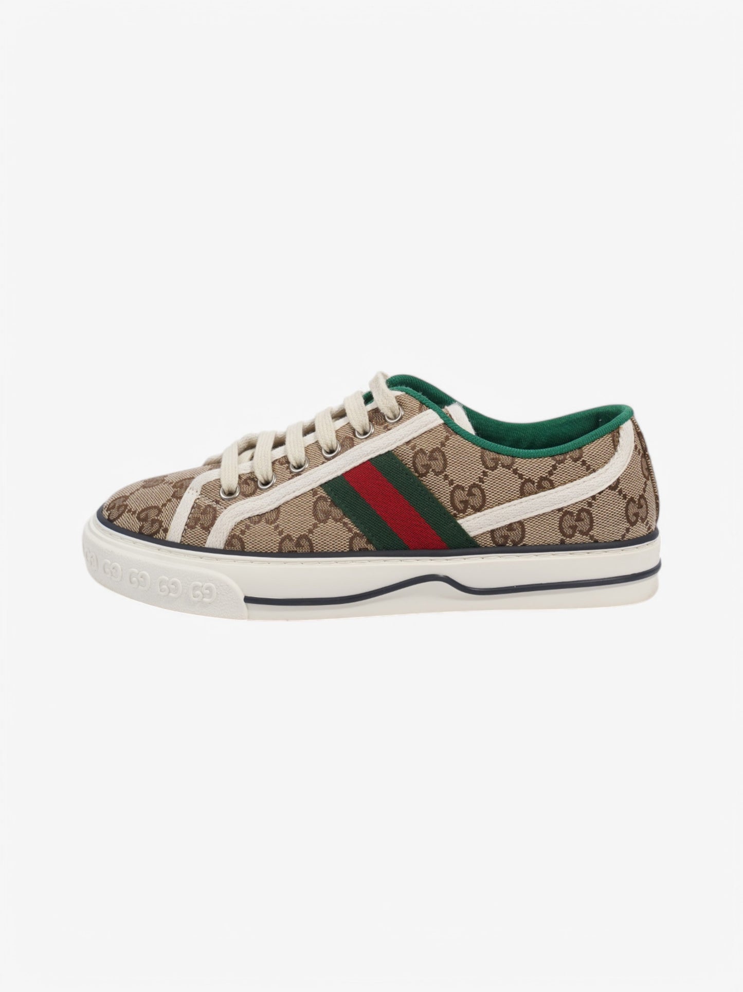 Gucci Tennis1977 Beige  / Green / Red Canvas EU 37.5 UK 4.5