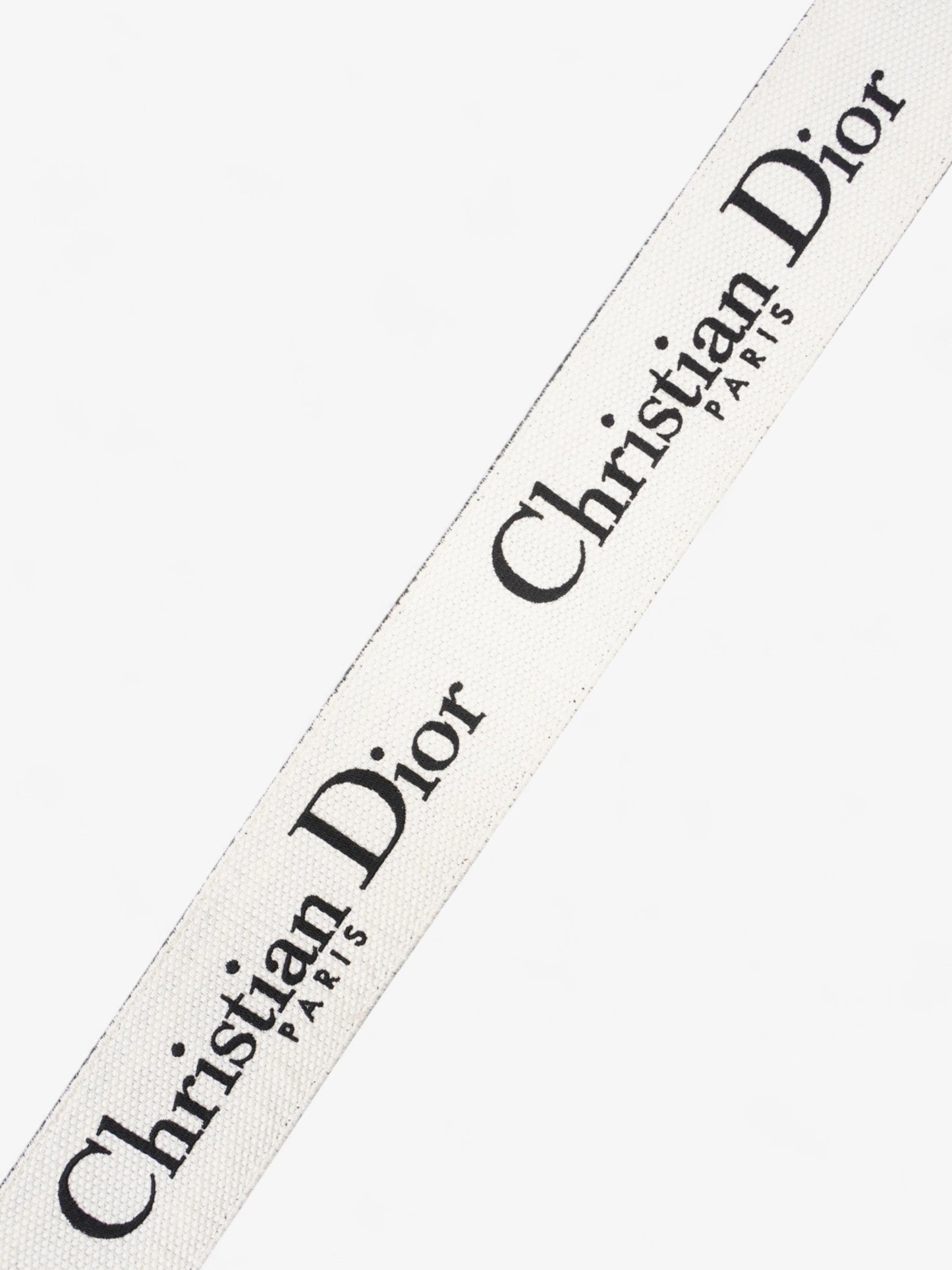 Christian Dior Shoulder Strap Ultramatte Black / White Cotton
