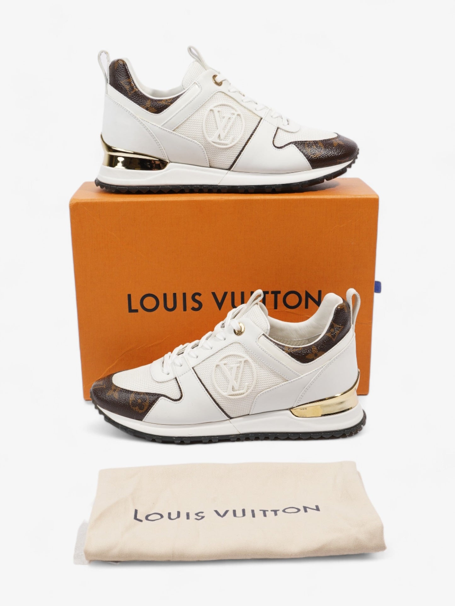 Louis Vuitton Run Away Sneakers White / Brown Monogram Mesh EU 37.5 UK 4.5