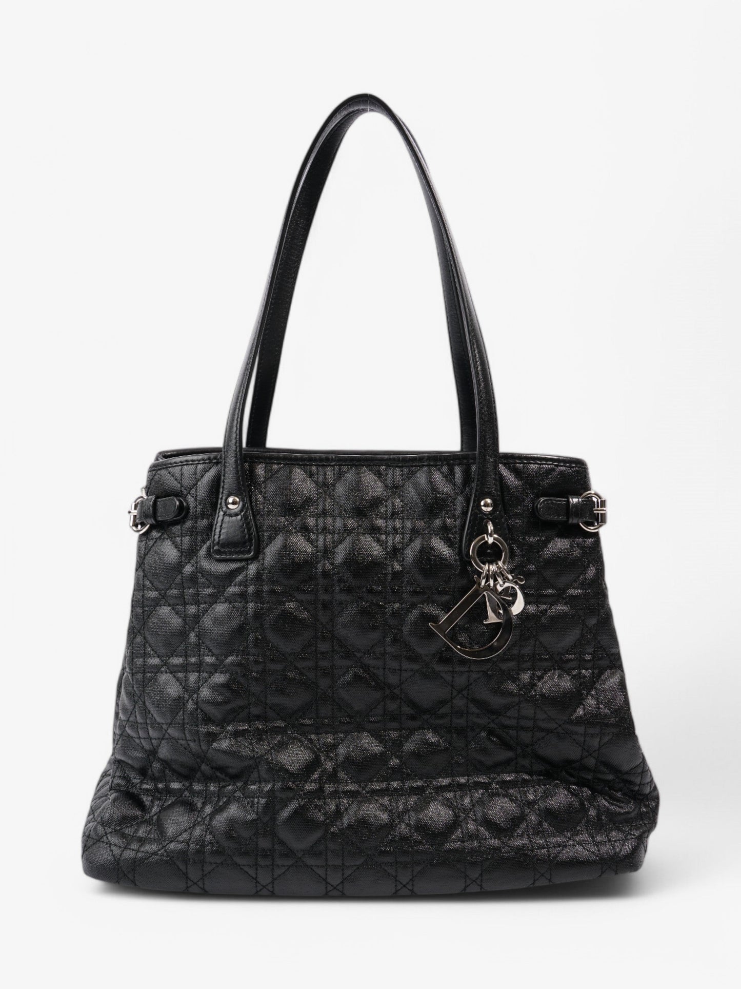 Christian Dior Panarea Tote Black Coated Canvas