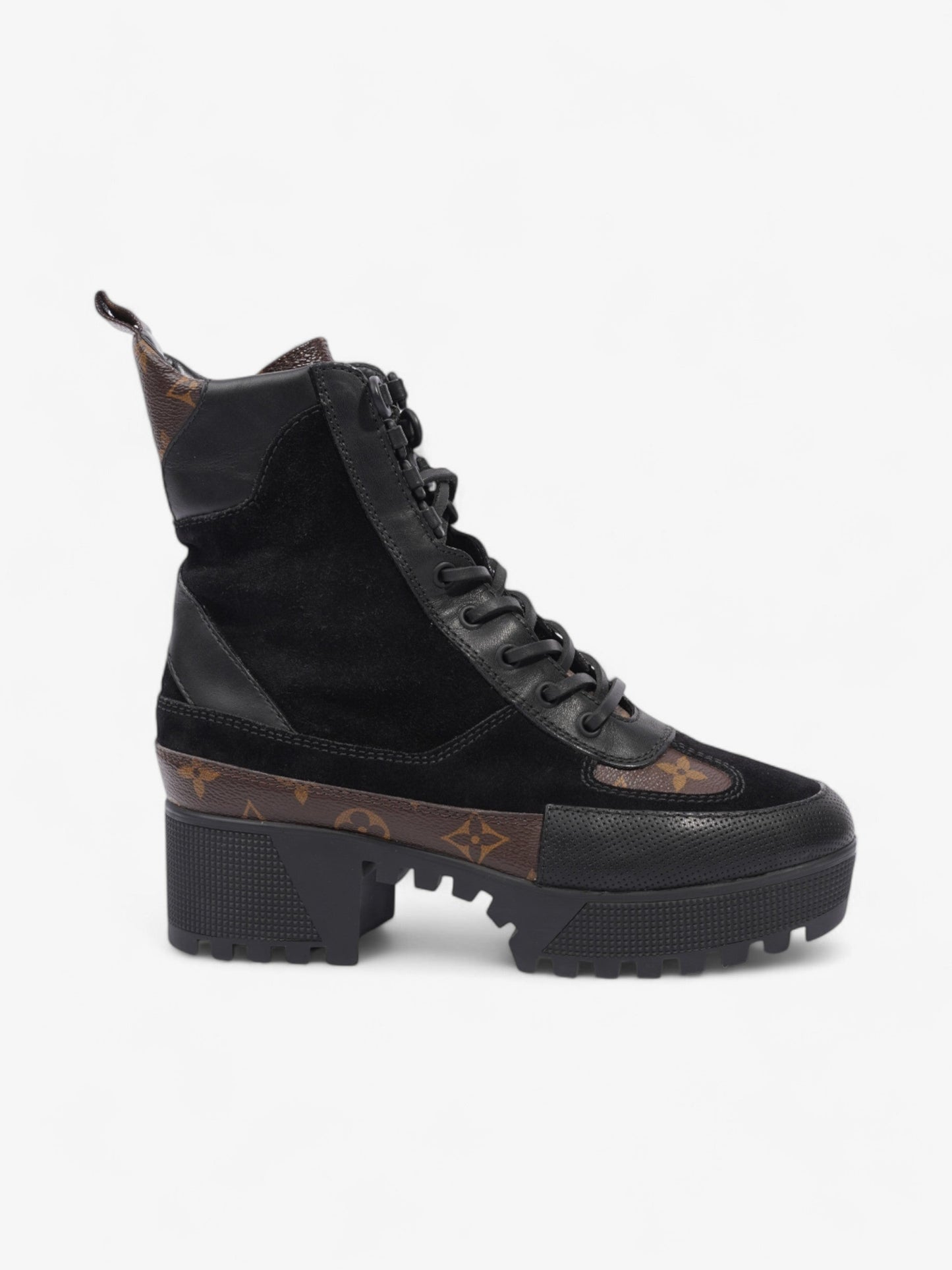 Louis Vuitton Laureate Platform Desert Boot Black / Monogram Suede EU 38 UK 5