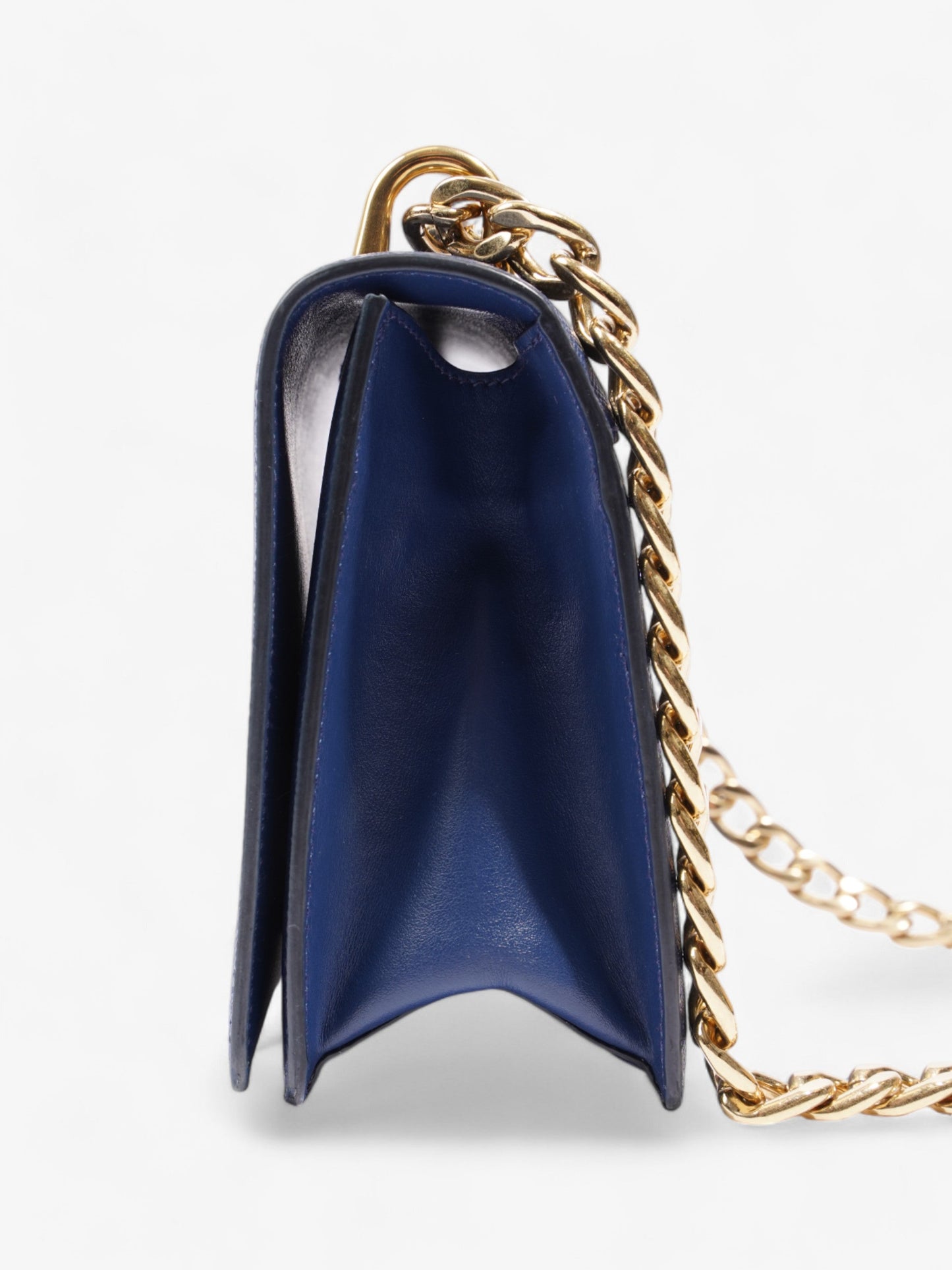 Prada Chain Shoulder Bag Cobalt Blue Saffiano Leather