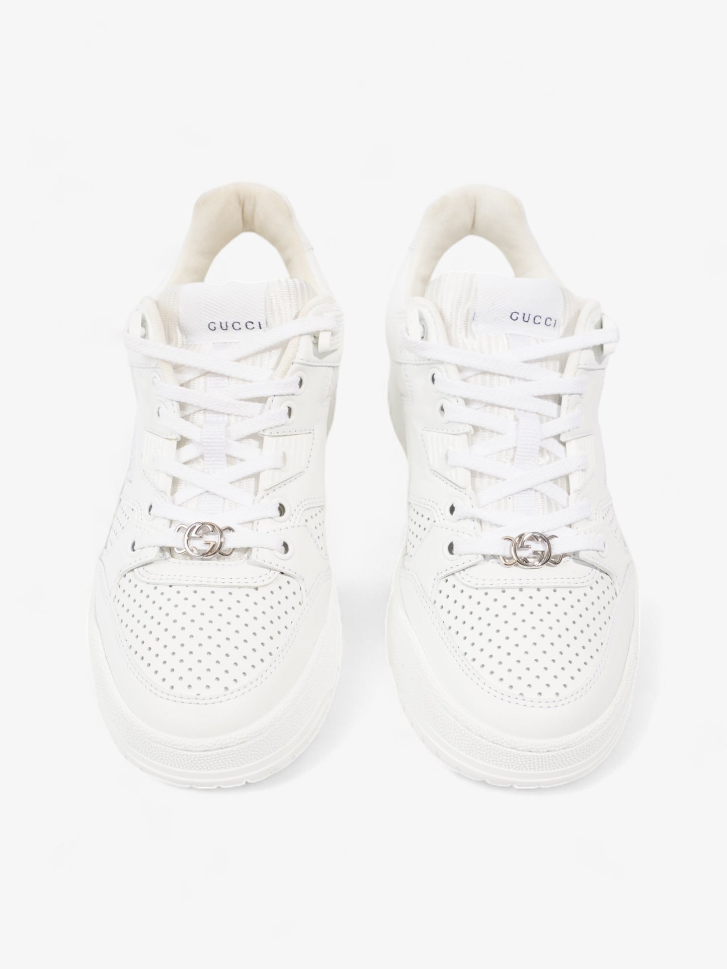 Gucci Interlocking GG Sneakers White Leather EU 37.5 UK 4.5