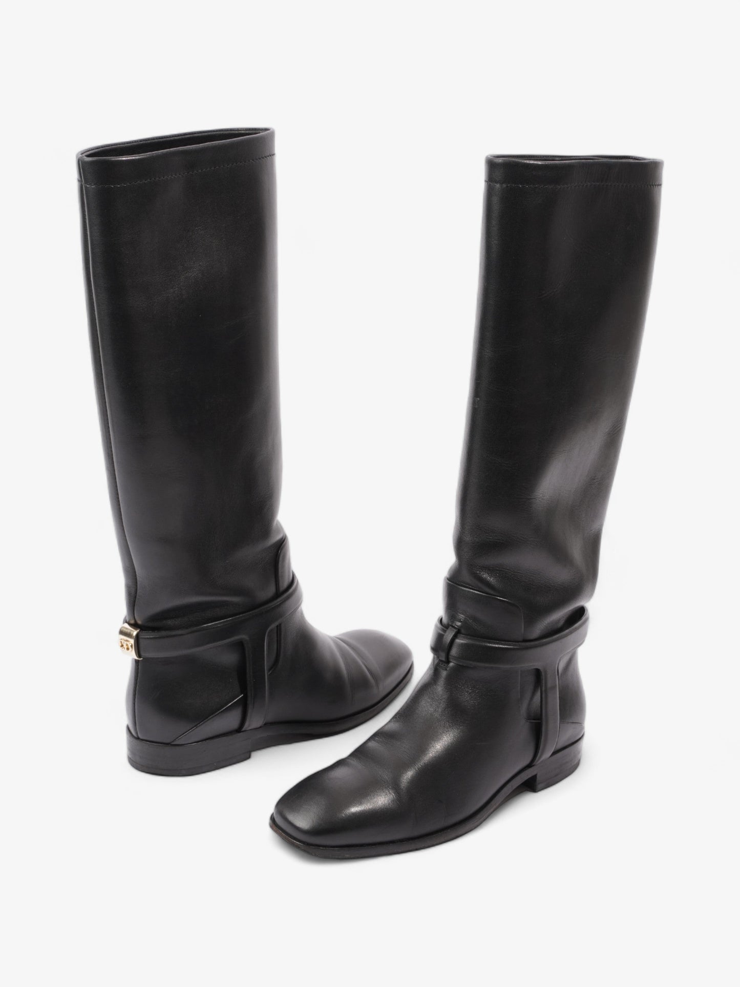 Christian Dior Riding Boots Black Leather EU 37 UK 4