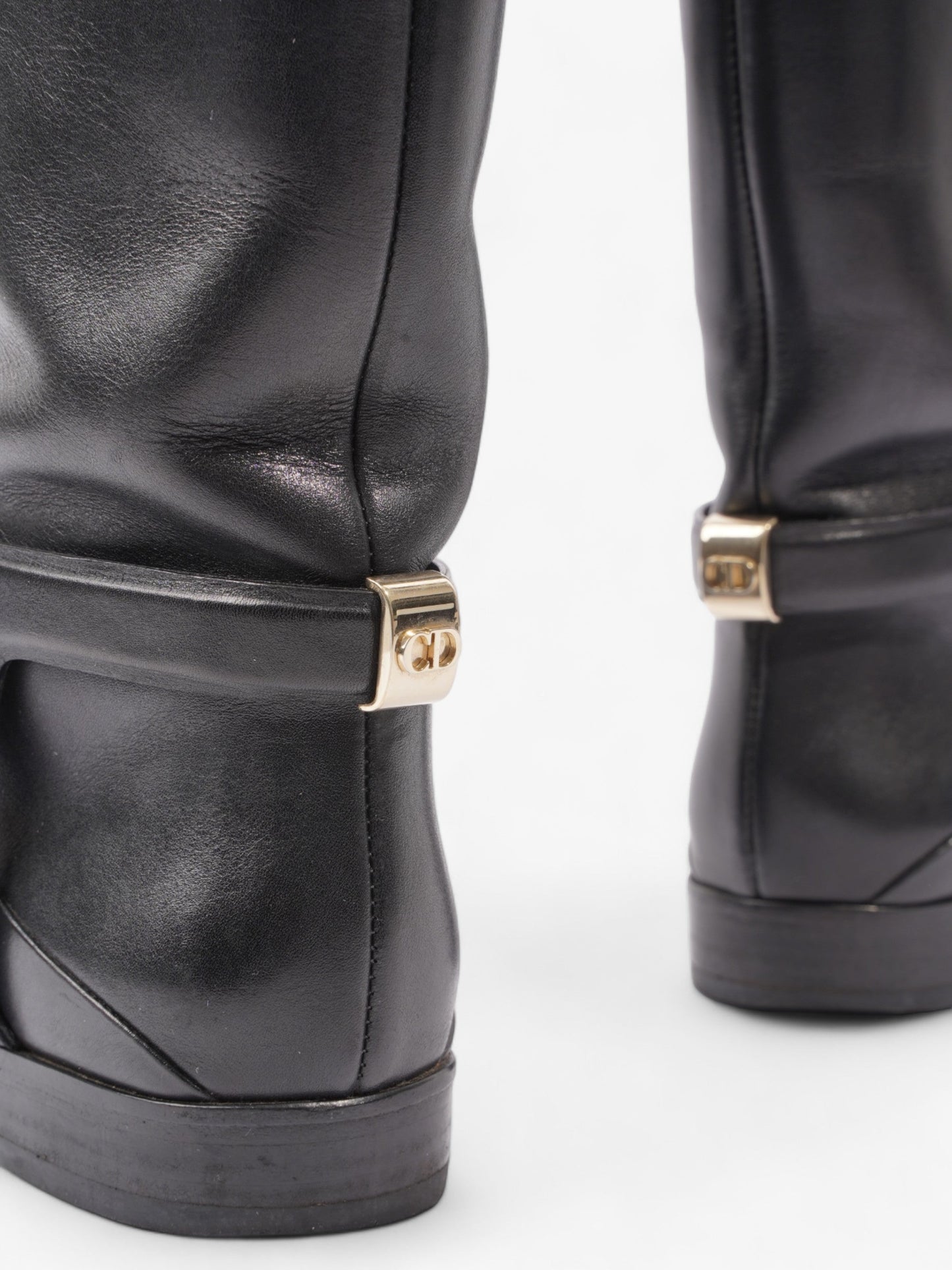 Christian Dior Riding Boots Black Leather EU 37 UK 4