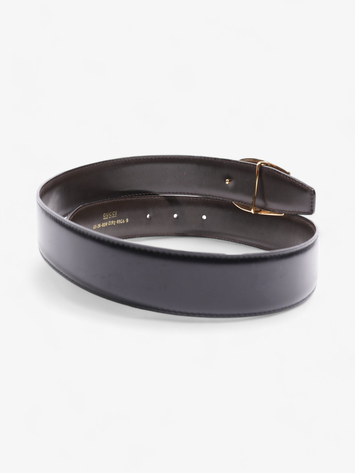 Gucci G Buckle Belt Black Leather 65cm / 26"