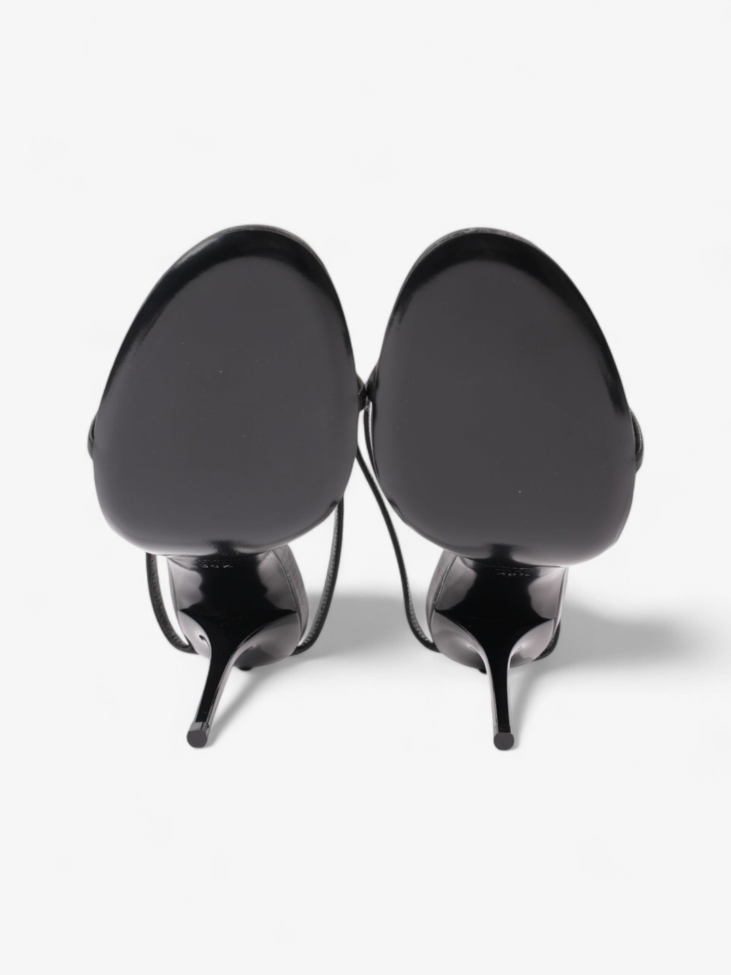 Saint Laurent Cassandre Palm Heels 110mm Black / Gold Leather EU 38.5 UK 5.5