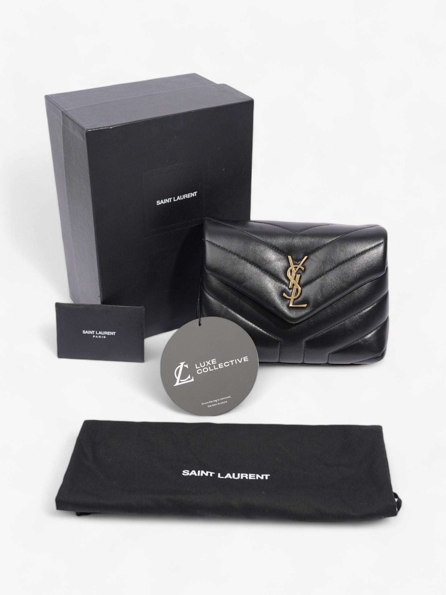 Saint Laurent Lou Lou Black Calfskin Leather Toy