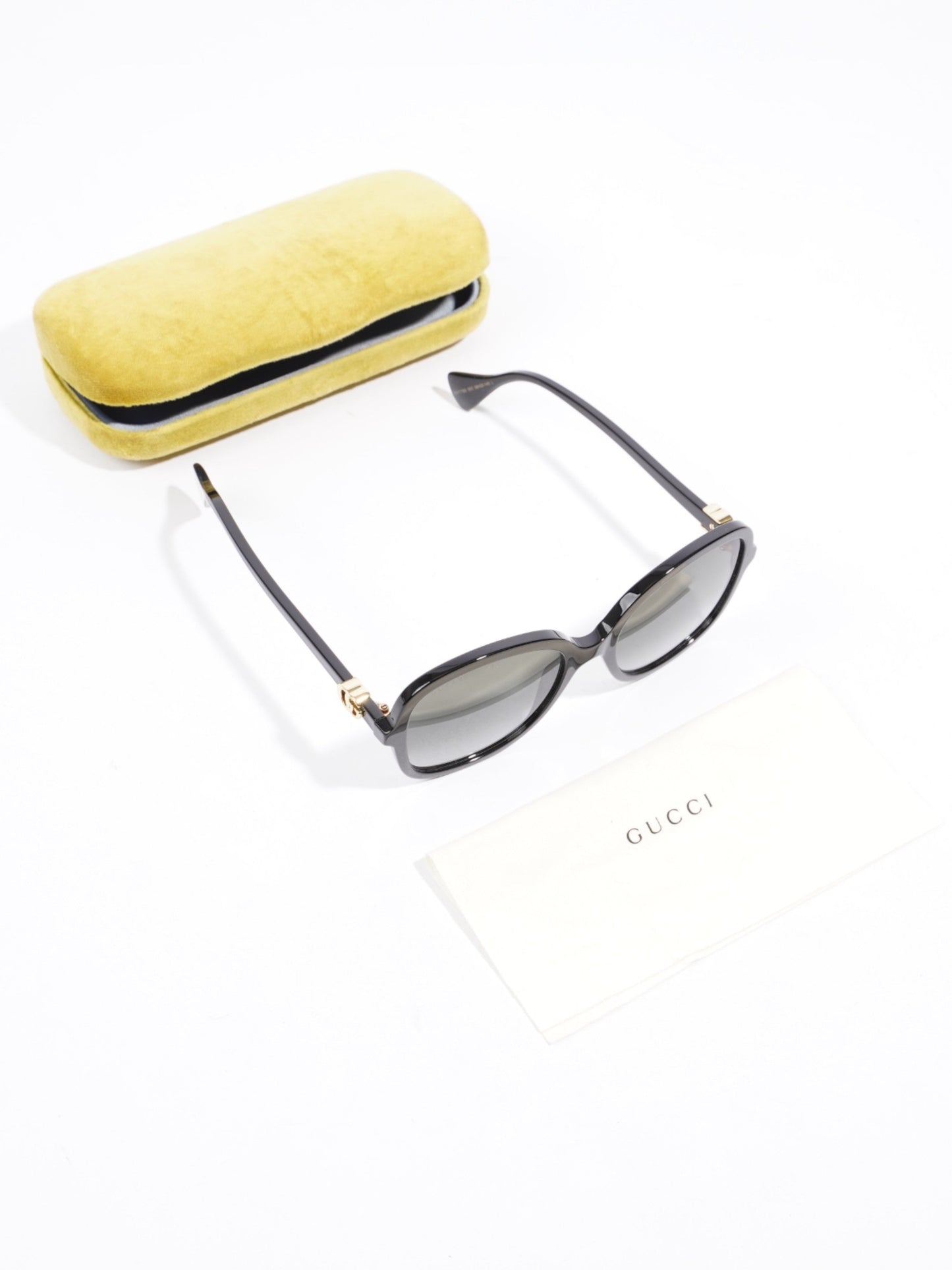 Gucci Round Sunglasses Black Acetate 145mm