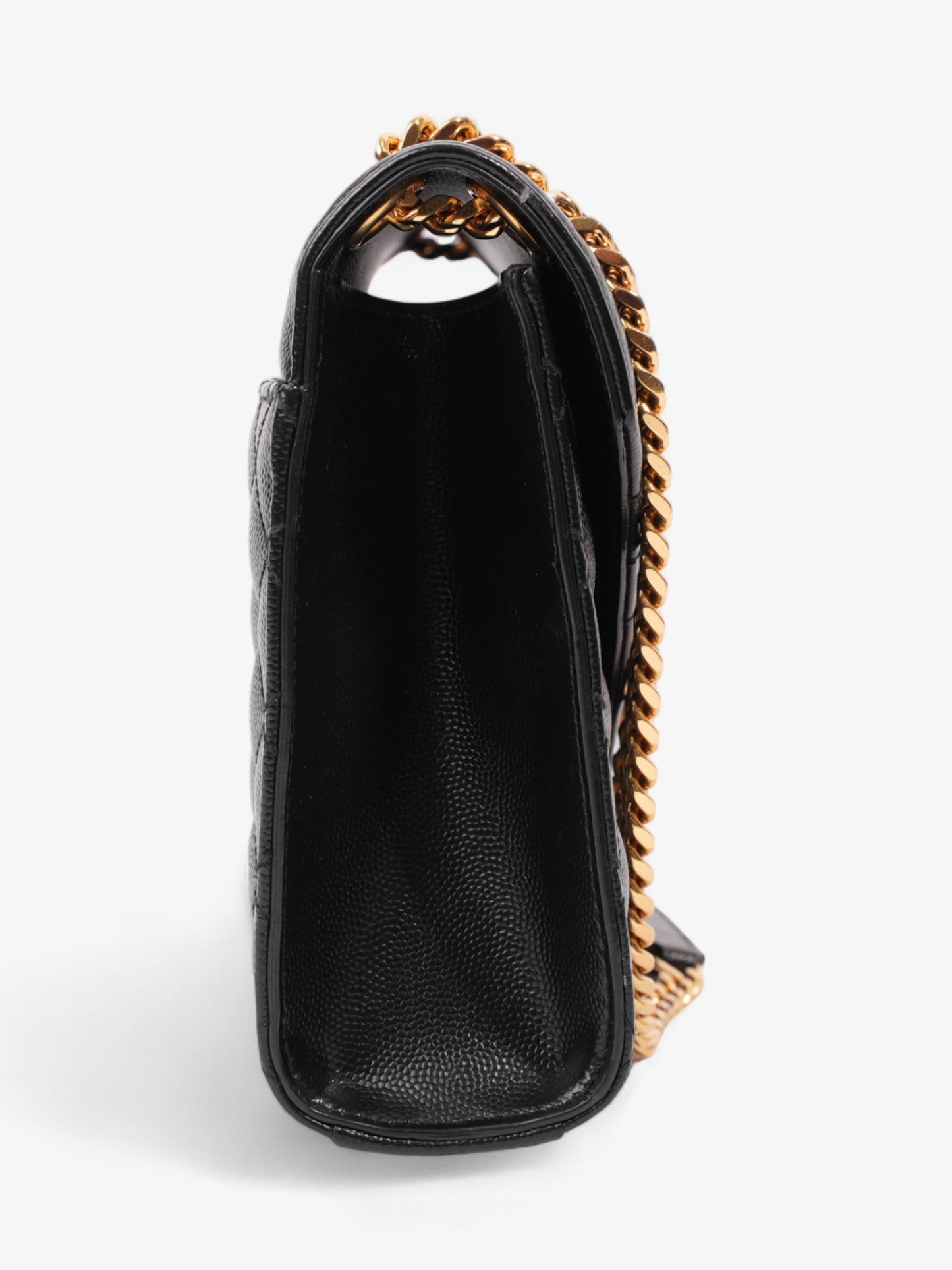 Saint Laurent Triquilt Envelope Bag Black Leather