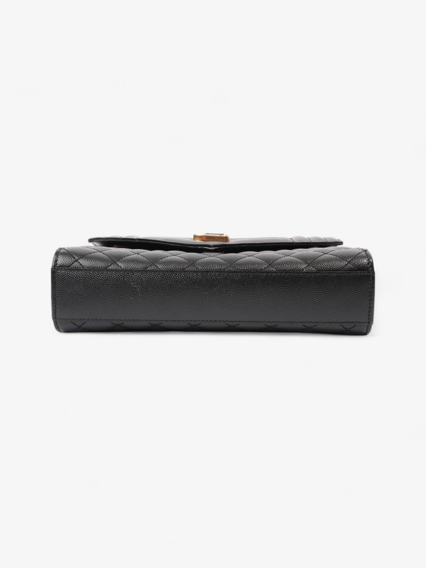 Saint Laurent Triquilt Envelope Bag Black Leather