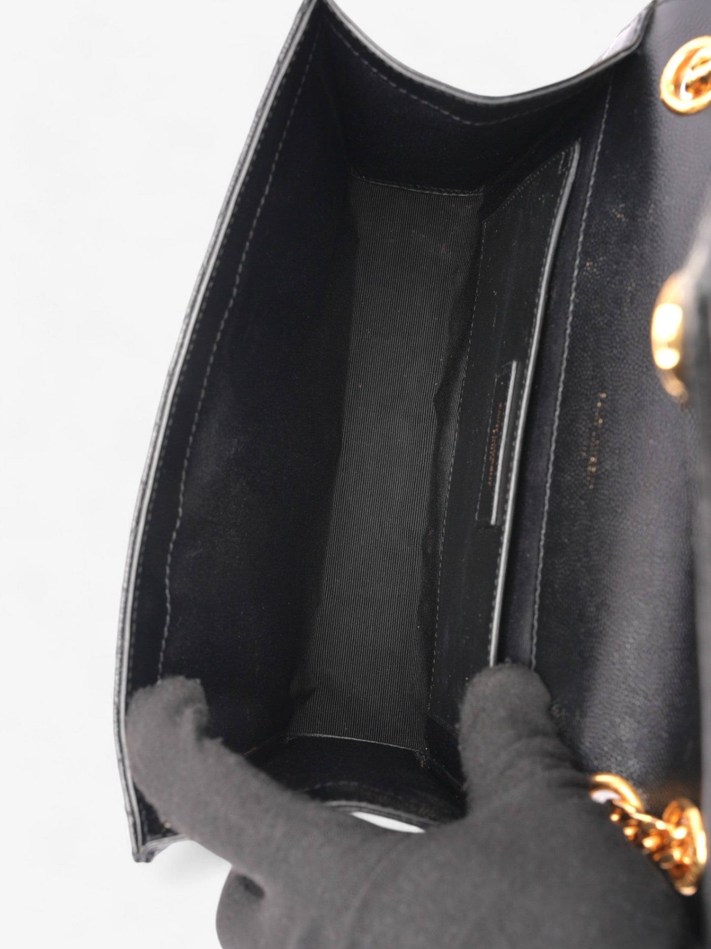 Saint Laurent Triquilt Envelope Bag Black Leather