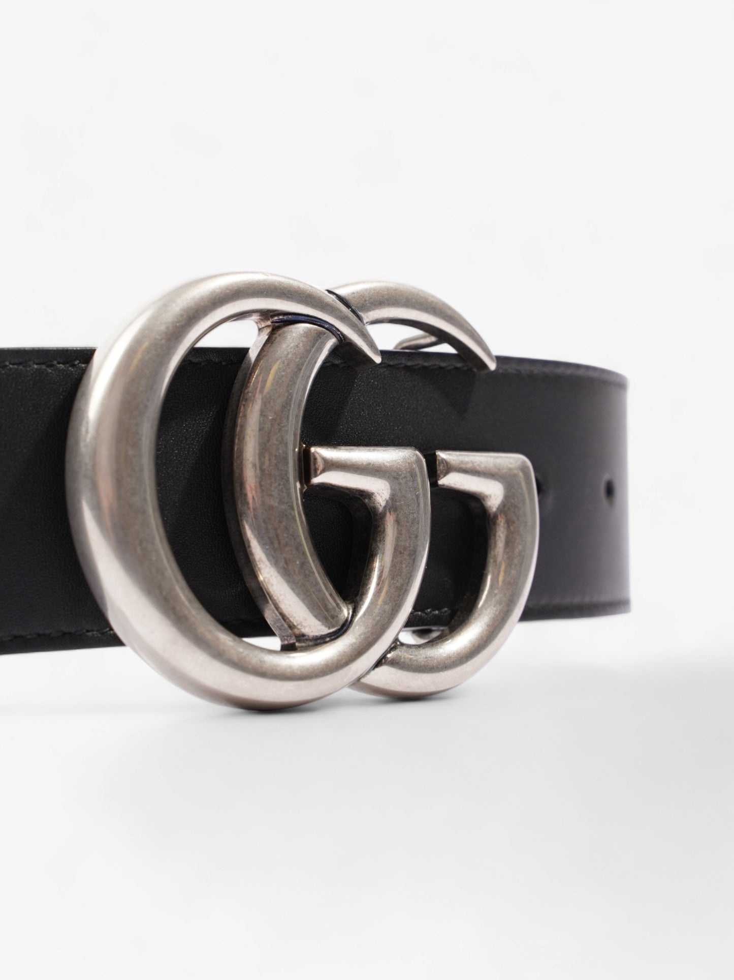 Gucci GG Marmont Wide Belt Black Leather 95cm 38mm