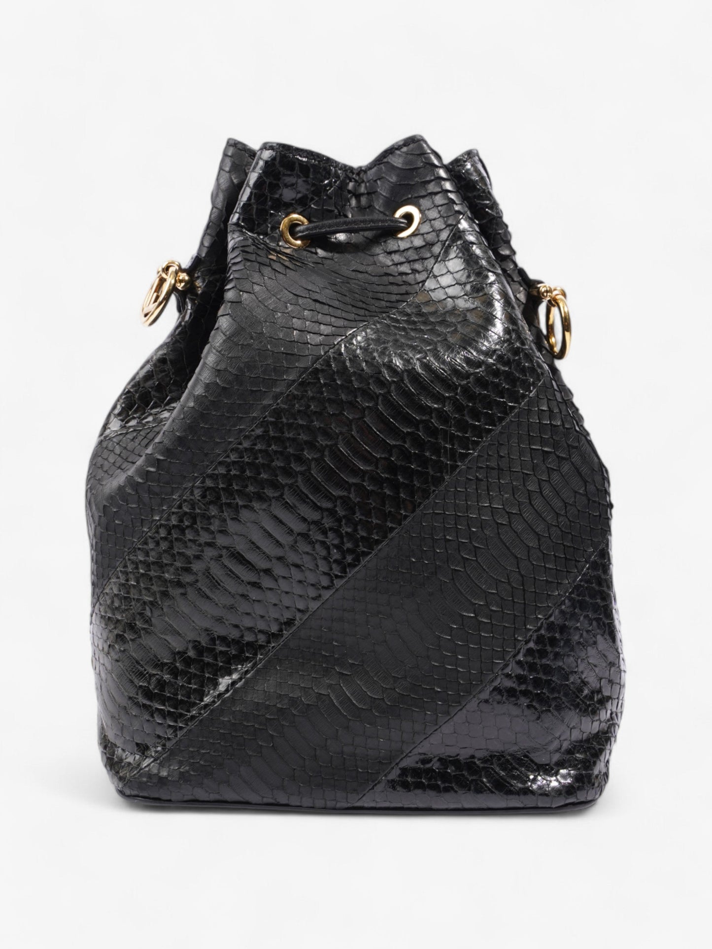 Fendi Mon Tresor Bucket Bag Black Embossed Leather