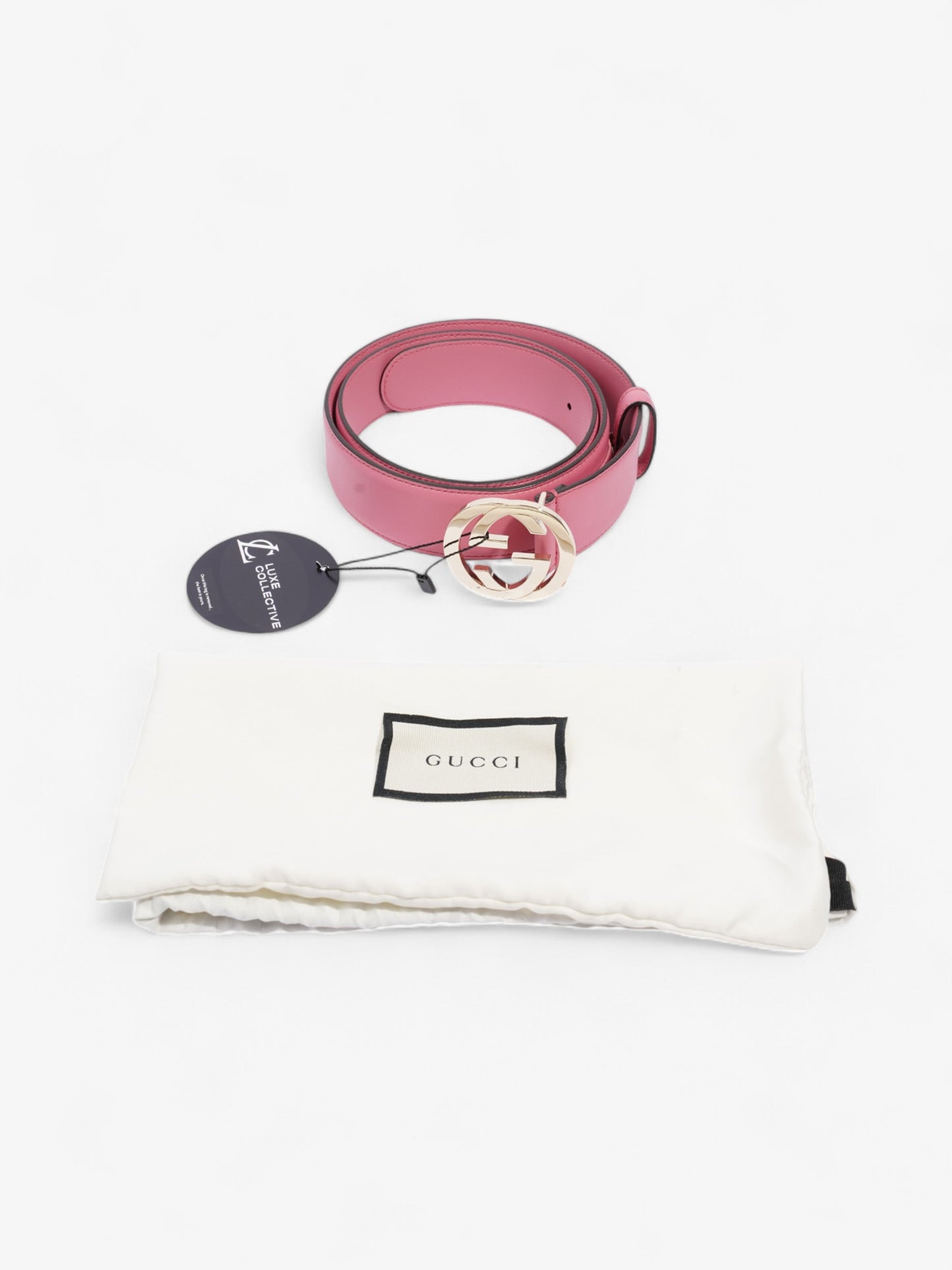 Gucci Interlocking G Belt Pink Leather 85cm / 34"
