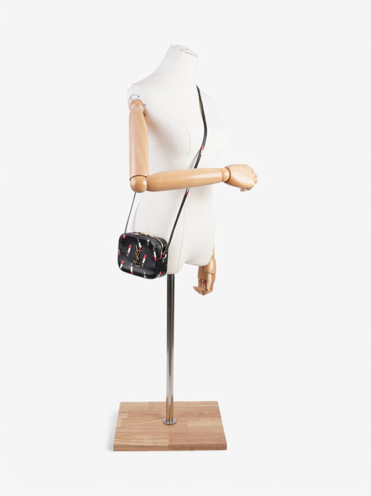 Saint Laurent Shoulder Bag Black / White / Red Leather