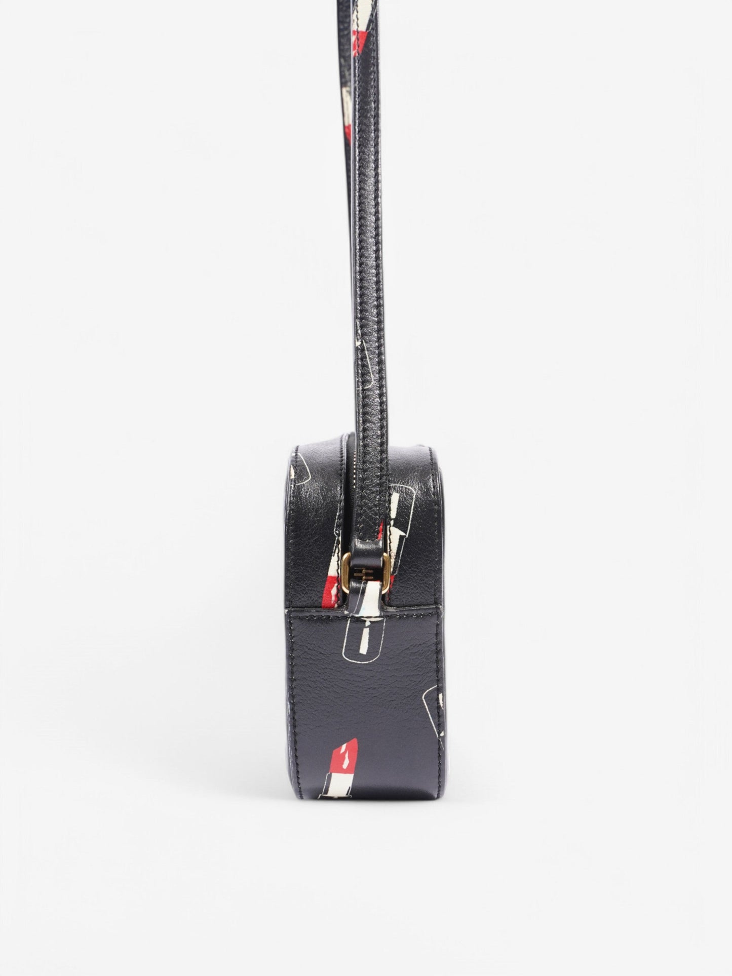 Saint Laurent Shoulder Bag Black / White / Red Leather