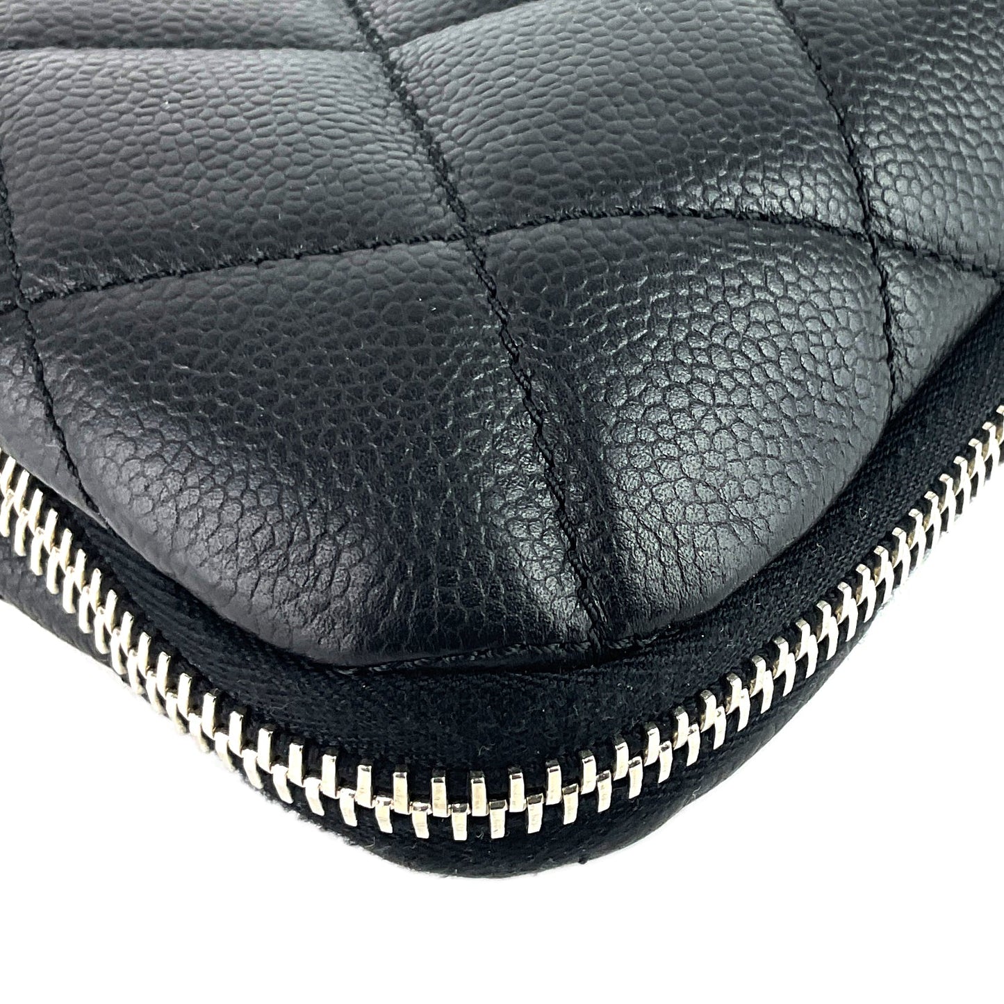 Chanel Expandable Zip Caviar Leather Shoulder Bag