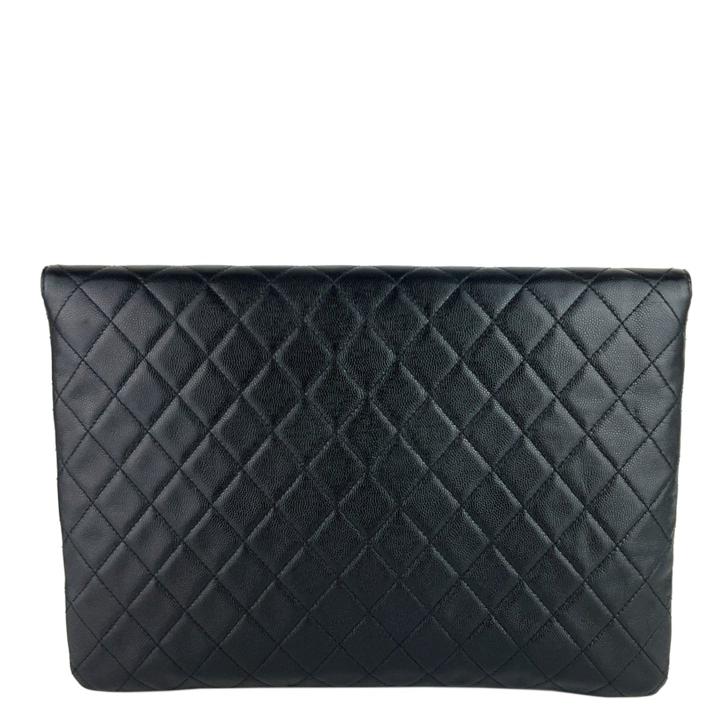 Chanel Golden Class O-Case Large Caviar Leather Clutch Bag