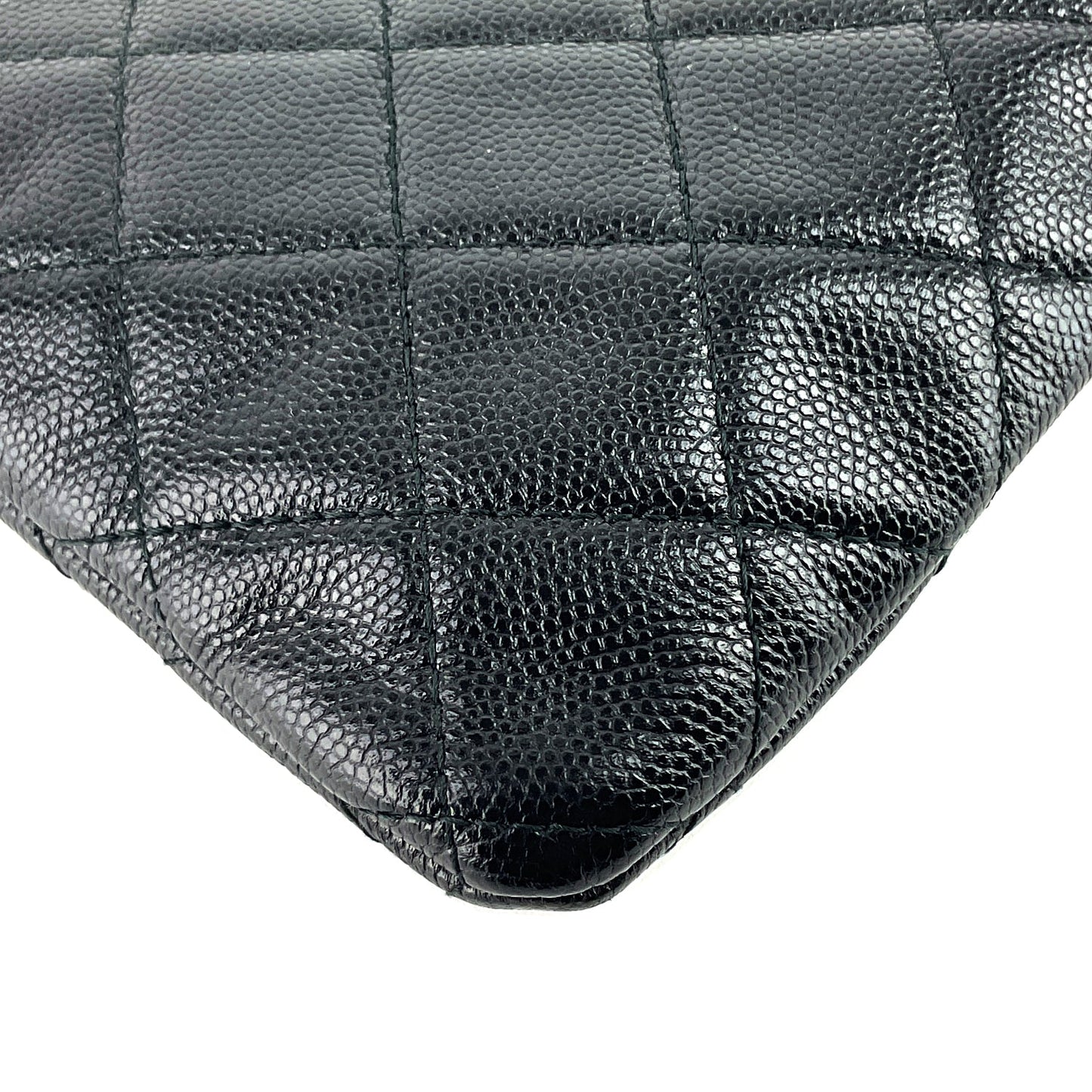 Chanel Golden Class O-Case Large Caviar Leather Clutch Bag