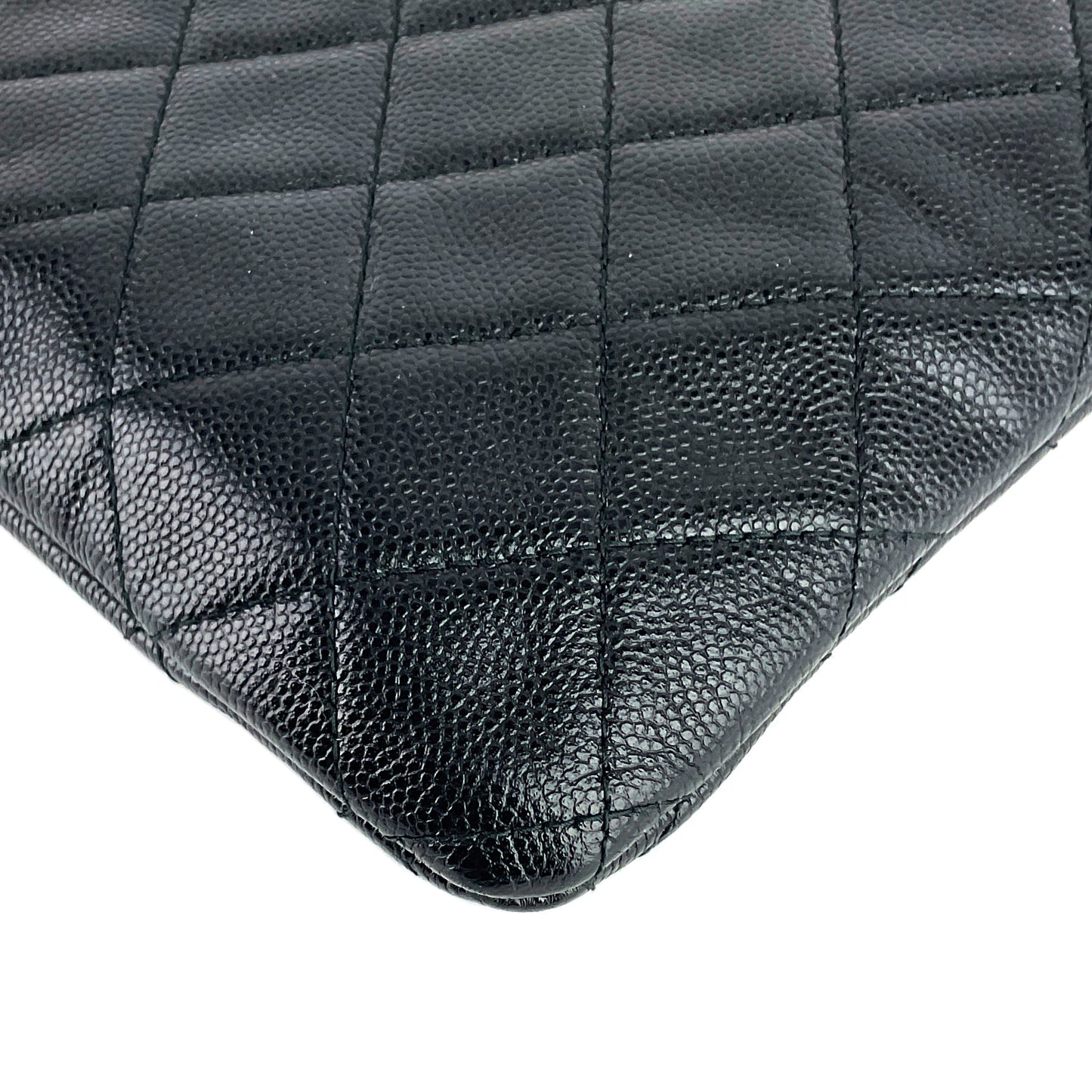 Chanel Golden Class O-Case Large Caviar Leather Clutch Bag