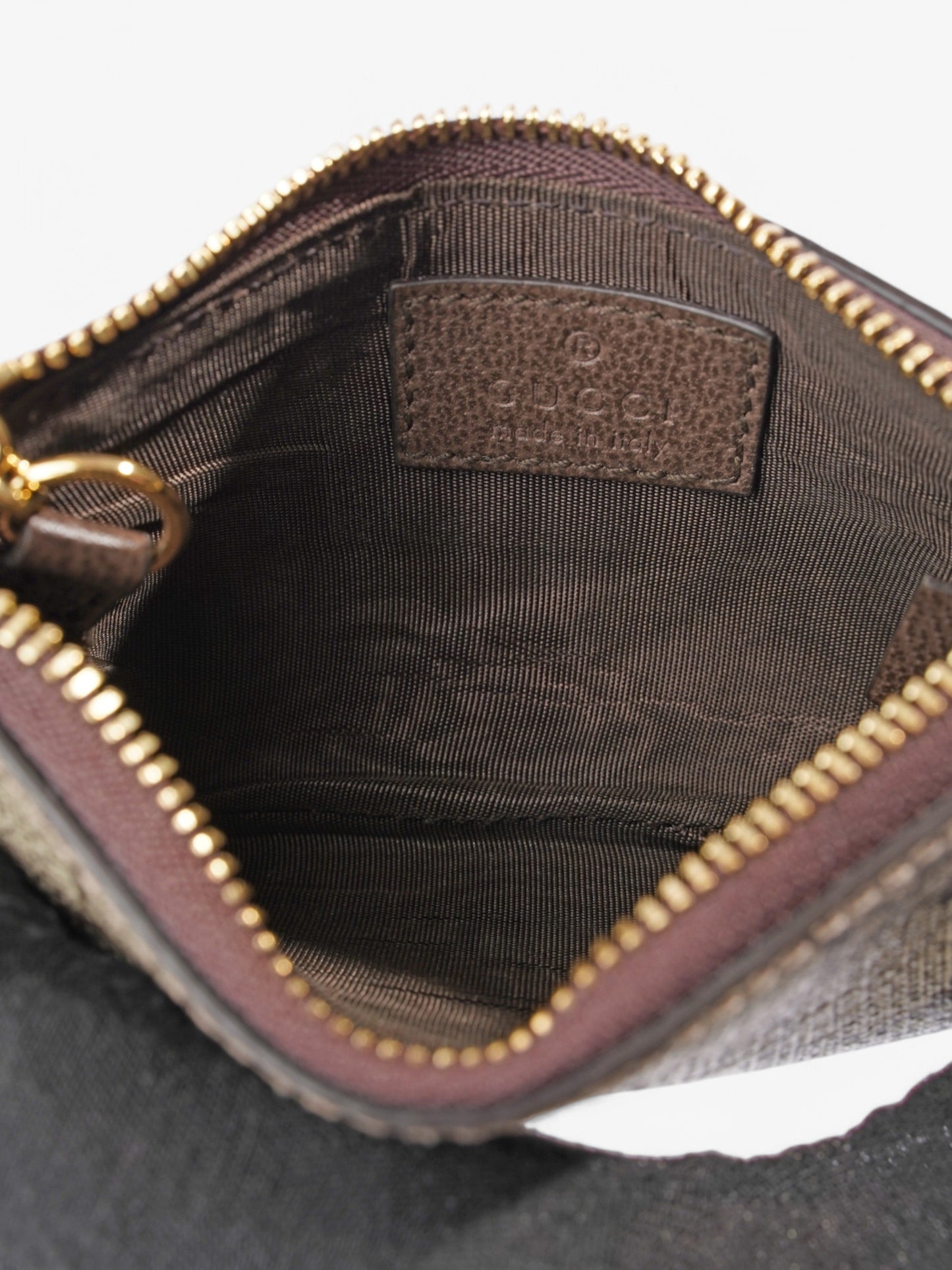 Gucci Ophidia Key Case GG Supreme / Brown / Gold Coated Canvas