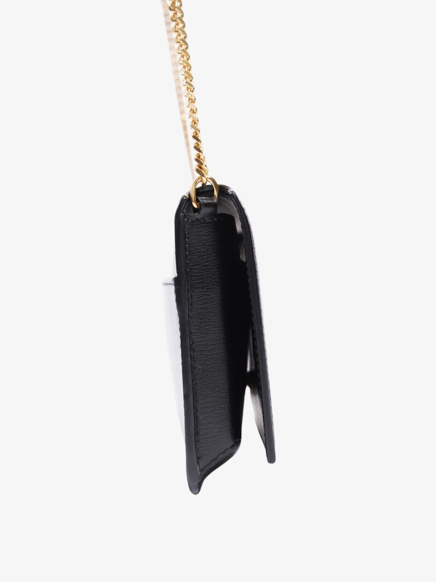 Saint Laurent Cassandre Phone Pouch Black Leather