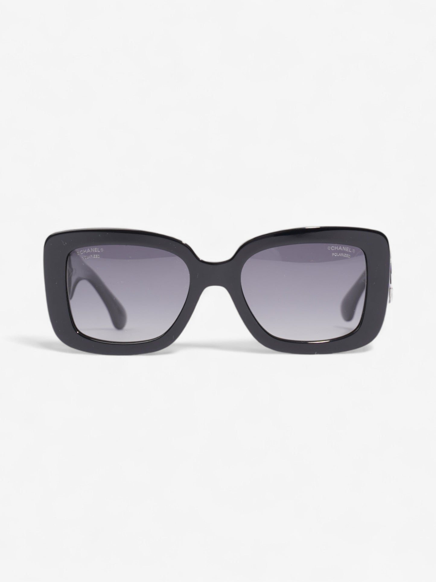 Chanel Rectangular Framed Sunglasses Black Acetate 140mm