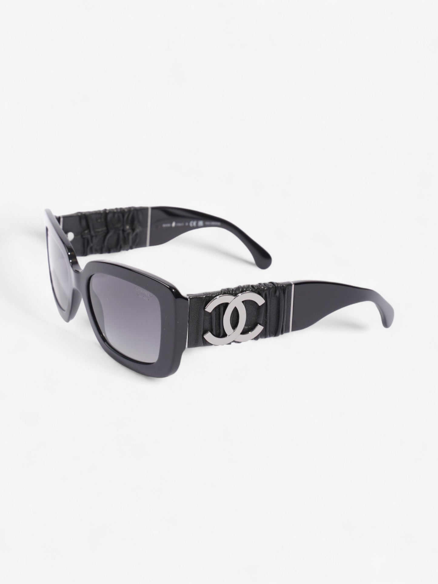 Chanel Rectangular Framed Sunglasses Black Acetate 140mm