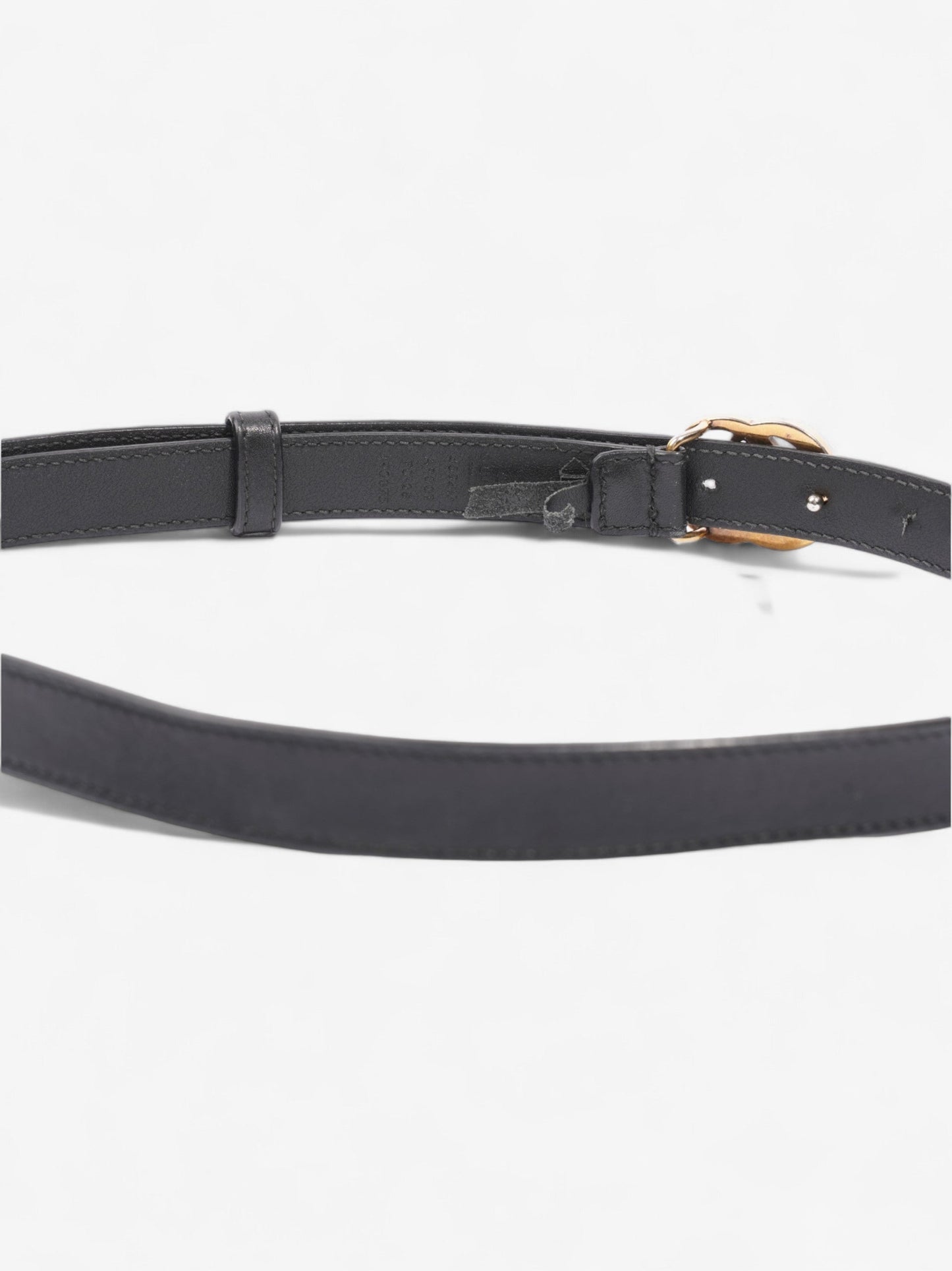 Gucci GG Marmont Thin Belt Black / Gold Leather 70cm / 28"