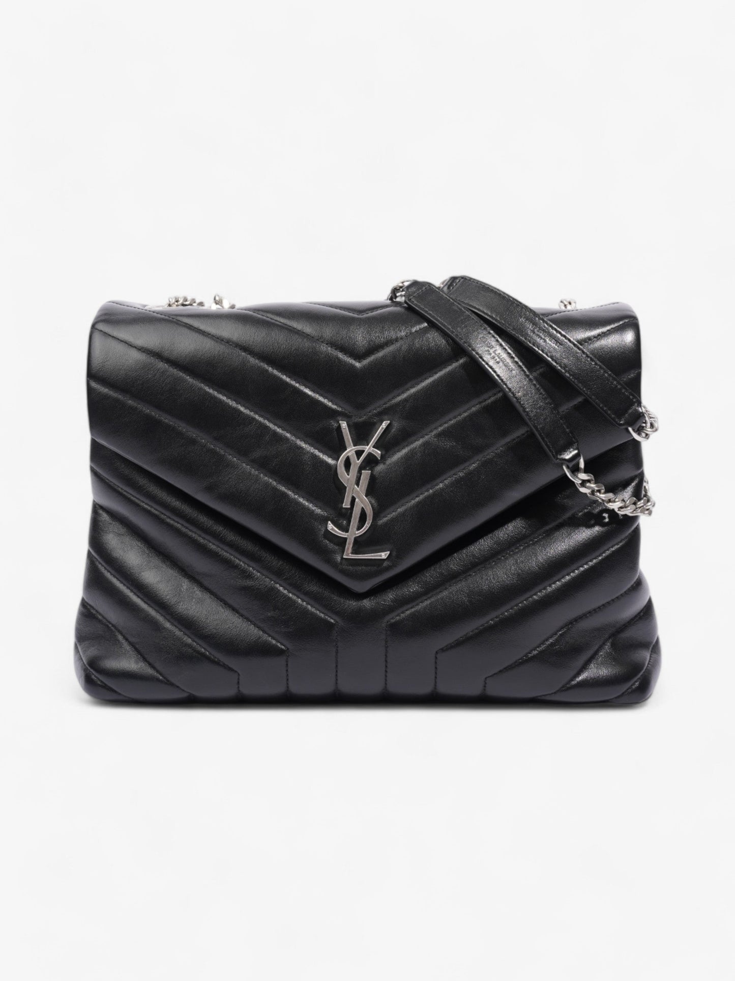Saint Laurent Lou Lou Black Calfskin Leather Medium