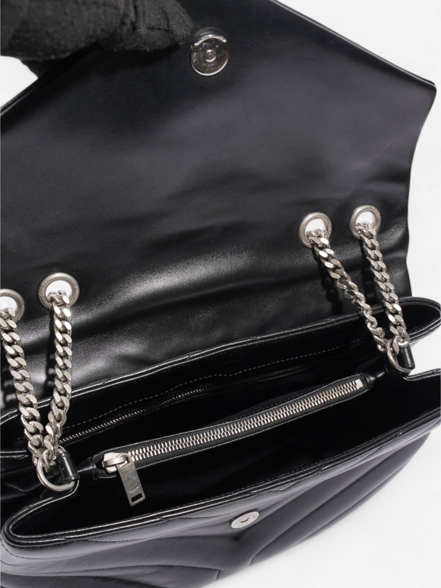 Saint Laurent Lou Lou Black Calfskin Leather Medium