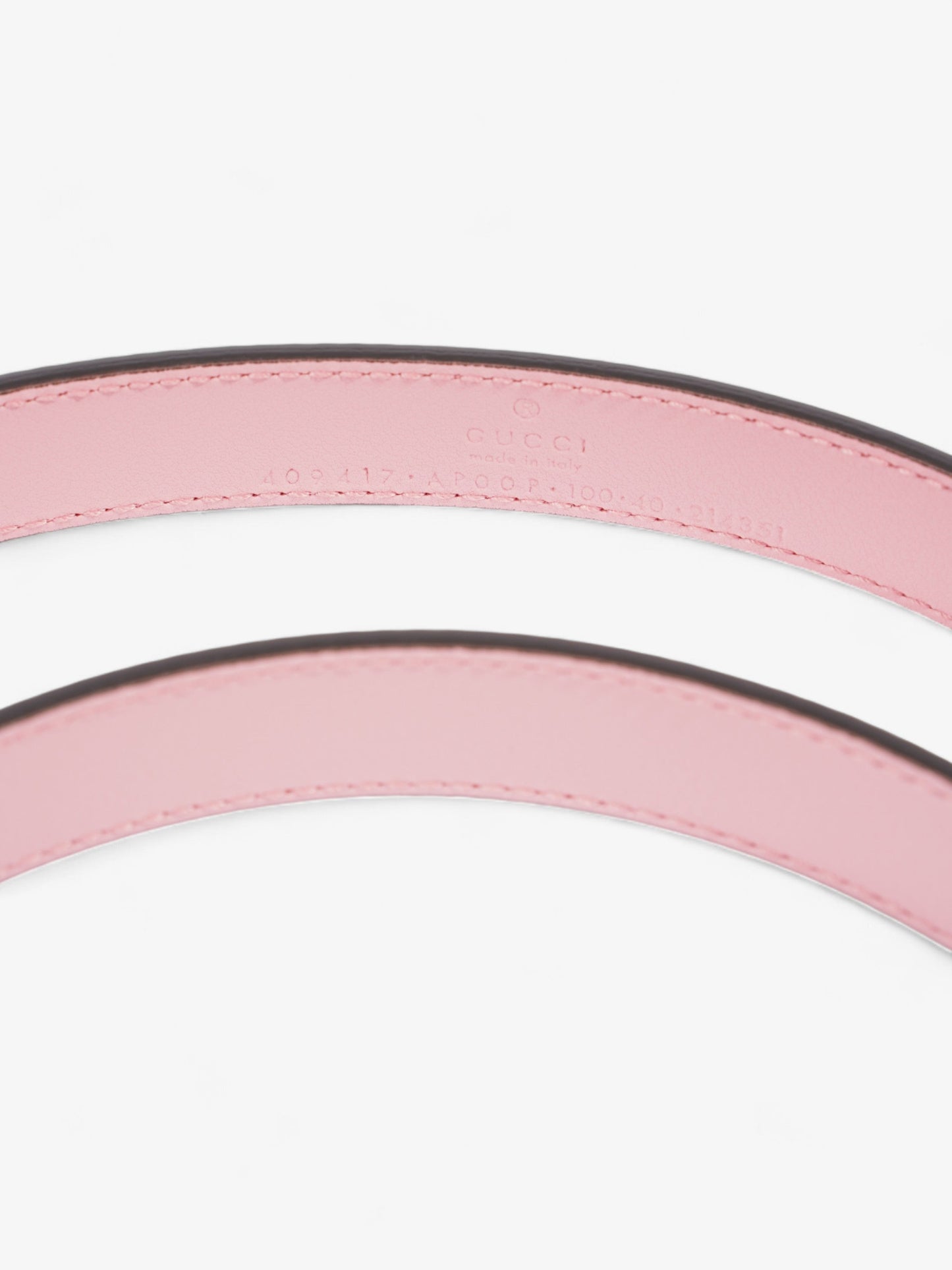Gucci GG Marmont Thin Belt Pink / Silver Leather 100cm/ 95"