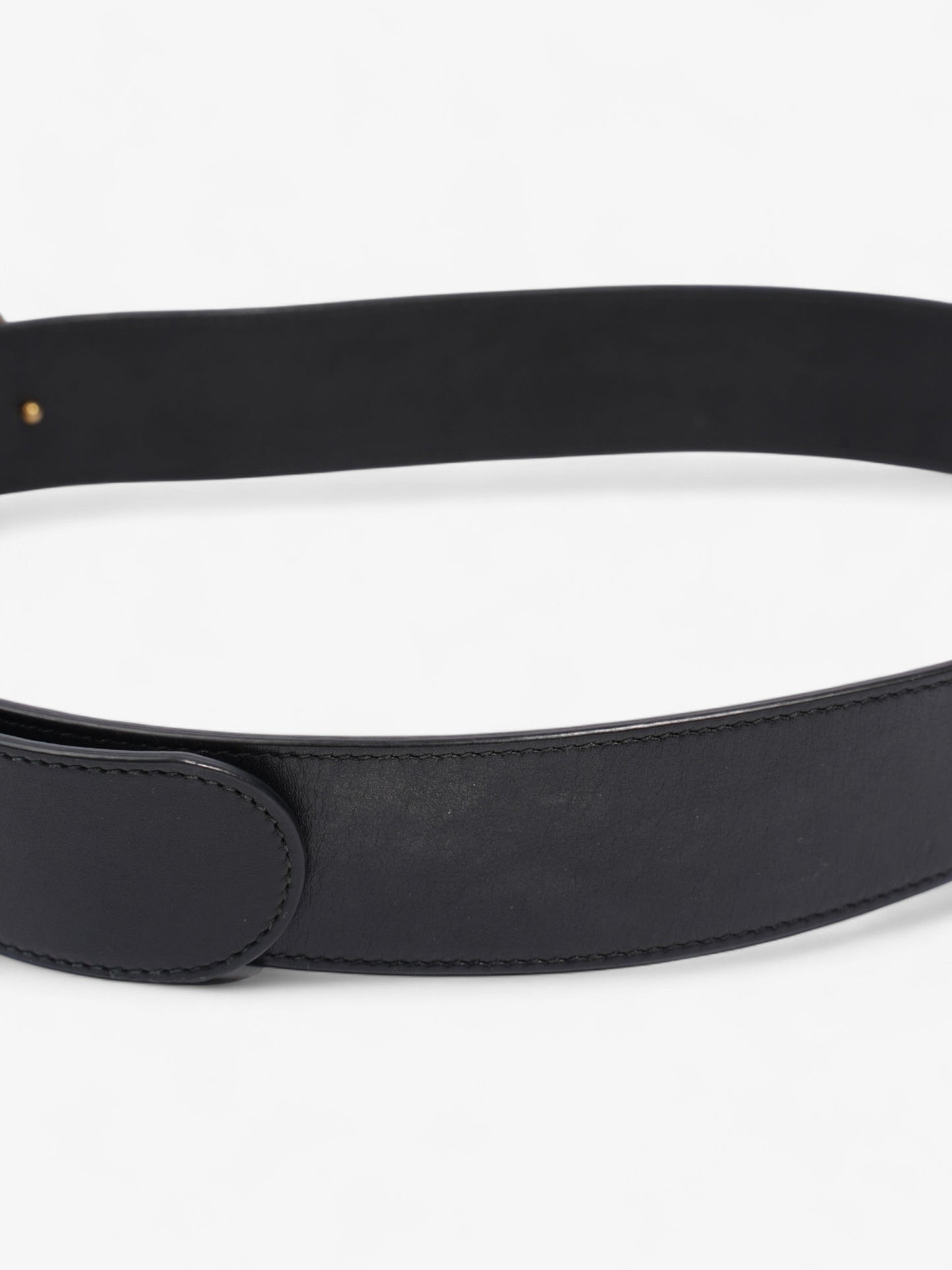 Gucci GG Marmont Wide Belt Black / Gold Leather 80cm / 32"