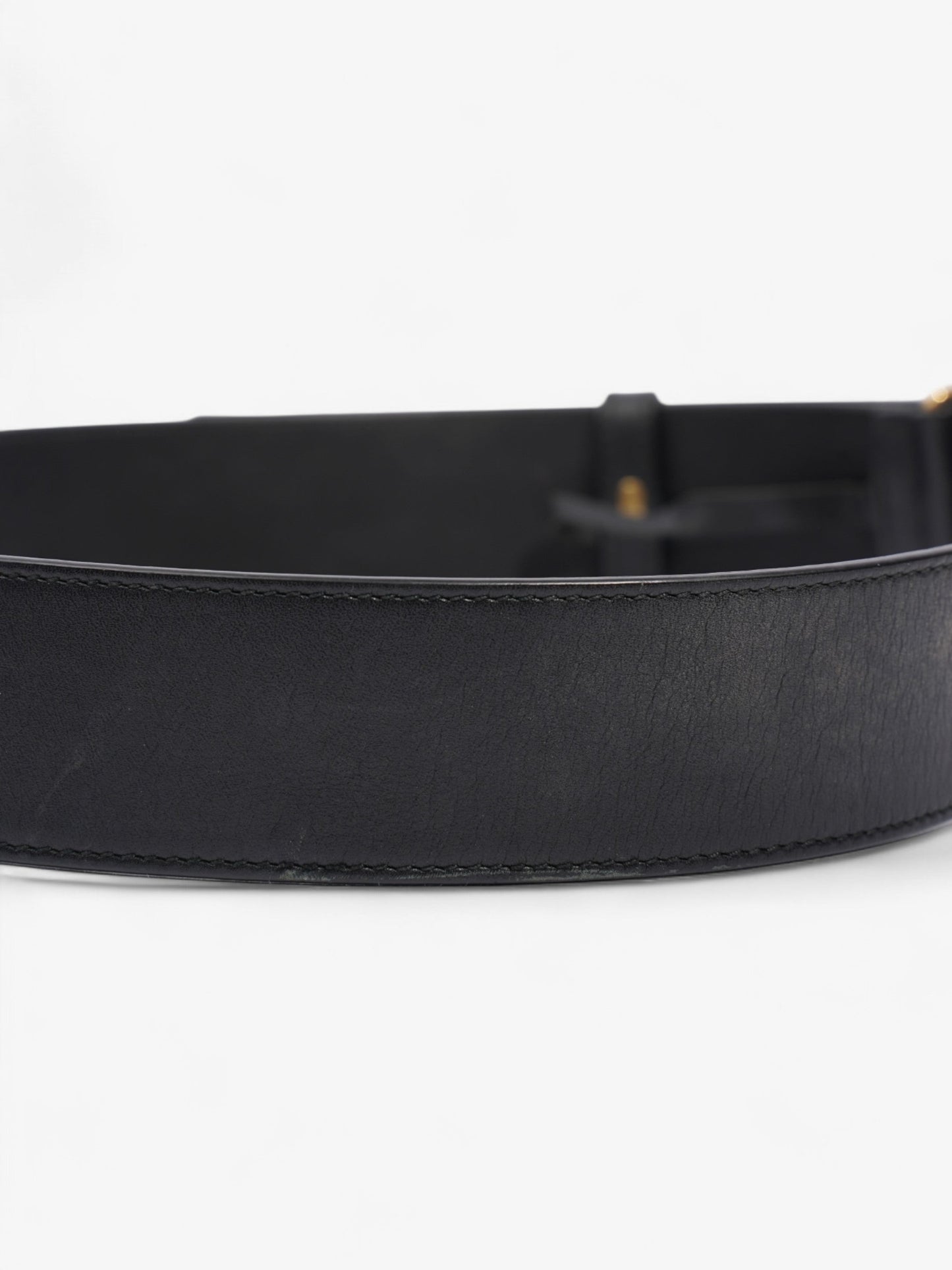Gucci GG Marmont Wide Belt Black / Gold Leather 80cm / 32"