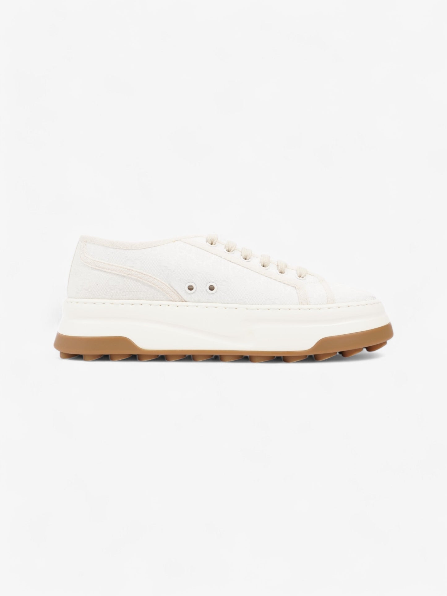 Gucci GG Tennis 1977 Platform Sneakers White / Cream Canvas EU 41 UK 7