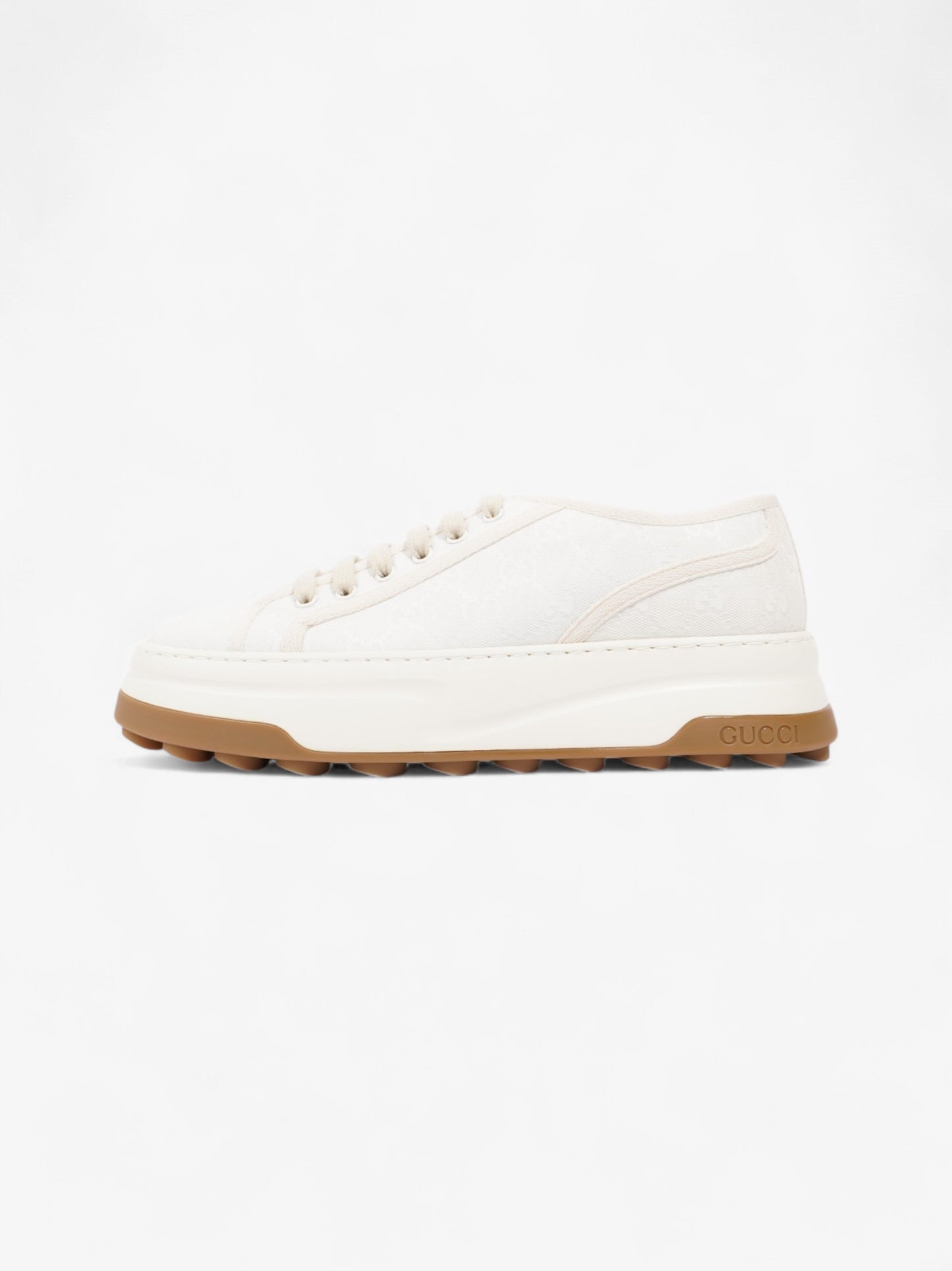 Gucci GG Tennis 1977 Platform Sneakers White / Cream Canvas EU 41 UK 7