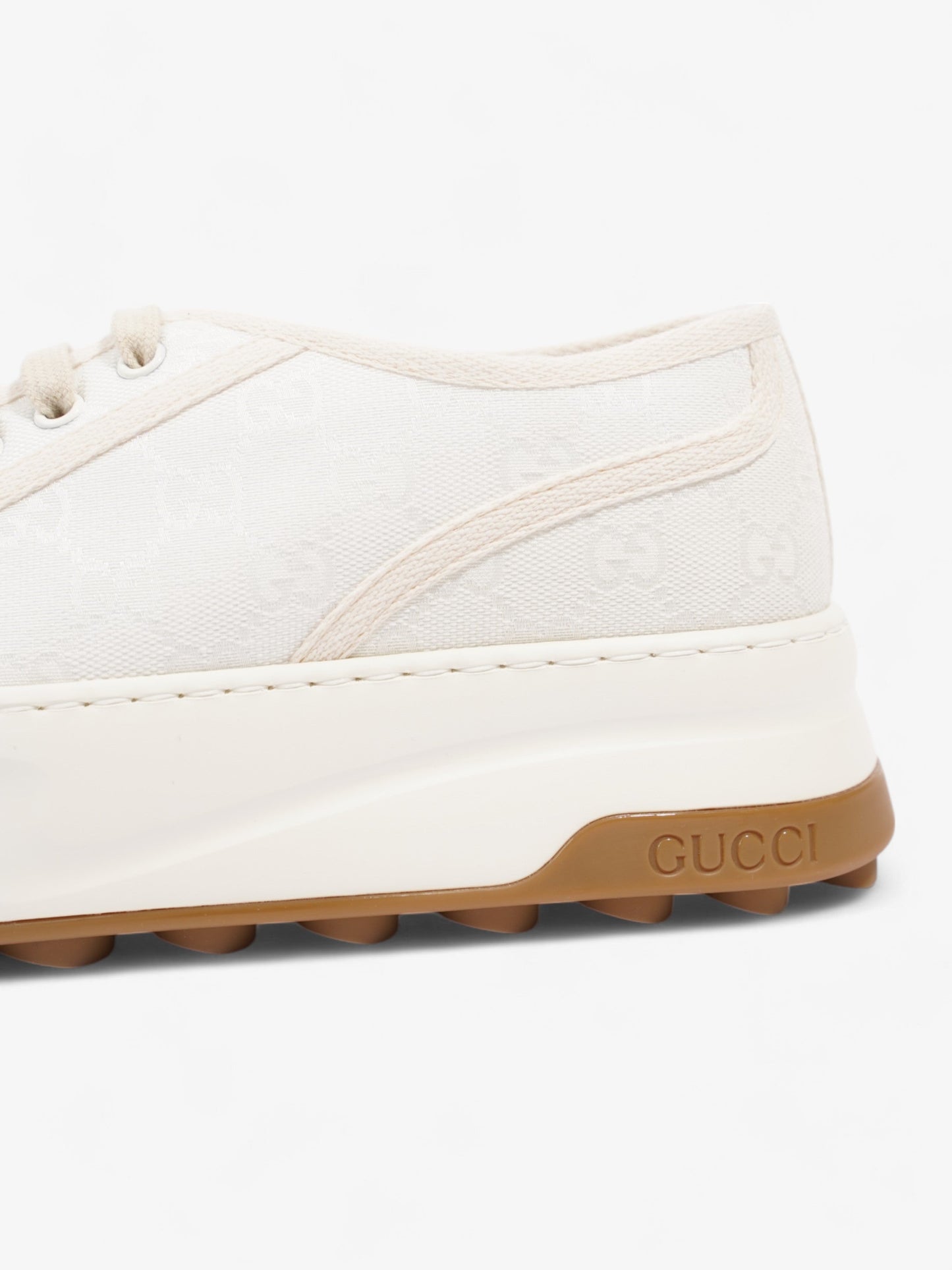 Gucci GG Tennis 1977 Platform Sneakers White / Cream Canvas EU 41 UK 7