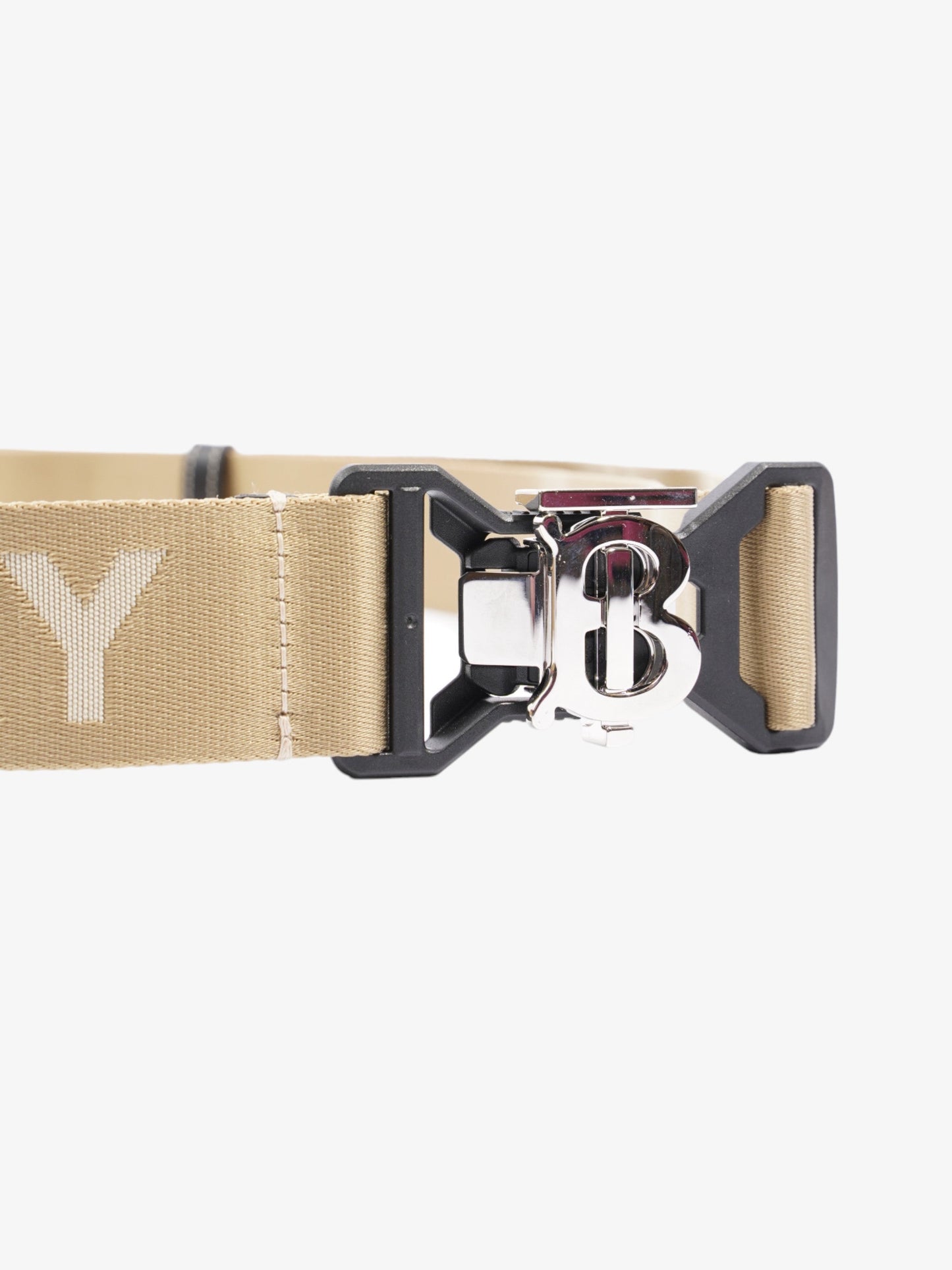 Burberry TB Sport Clip Belt Beige / Black Canvas 100cm 40"