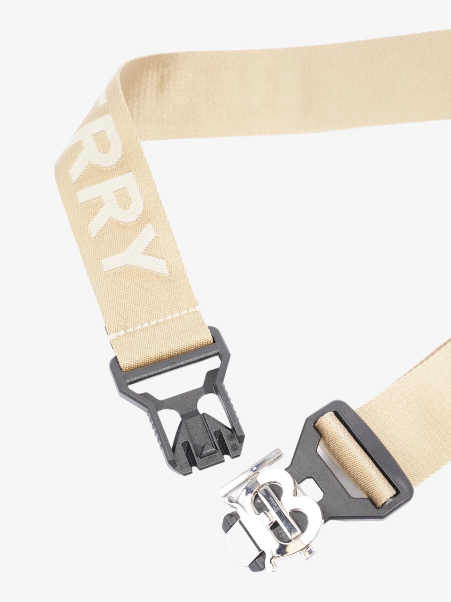 Burberry TB Sport Clip Belt Beige / Black Canvas 100cm 40"