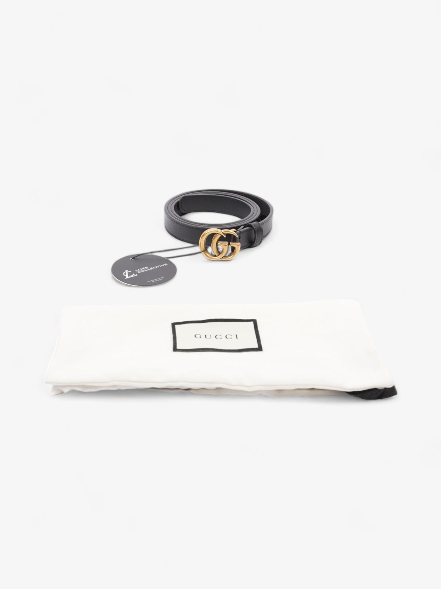 Gucci GG Marmont Thin Belt Black Leather 95cm / 38"