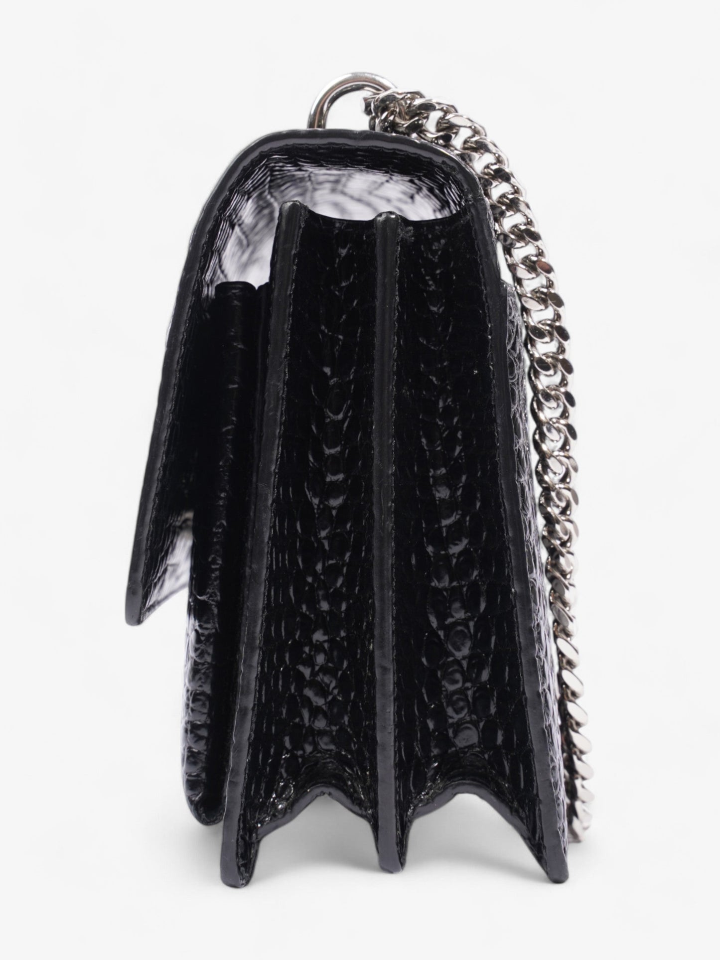 Saint Laurent Sunset Black Embossed Leather Medium