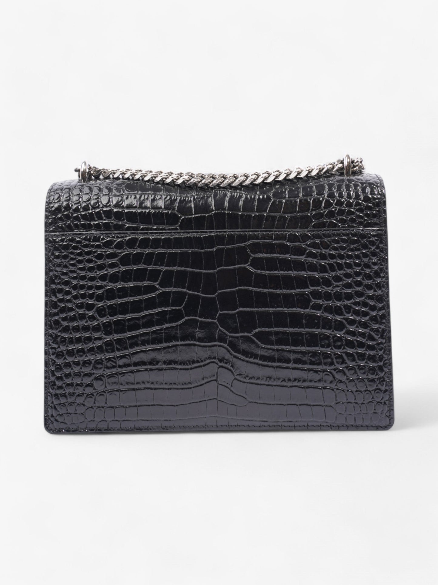 Saint Laurent Sunset Black Embossed Leather Medium