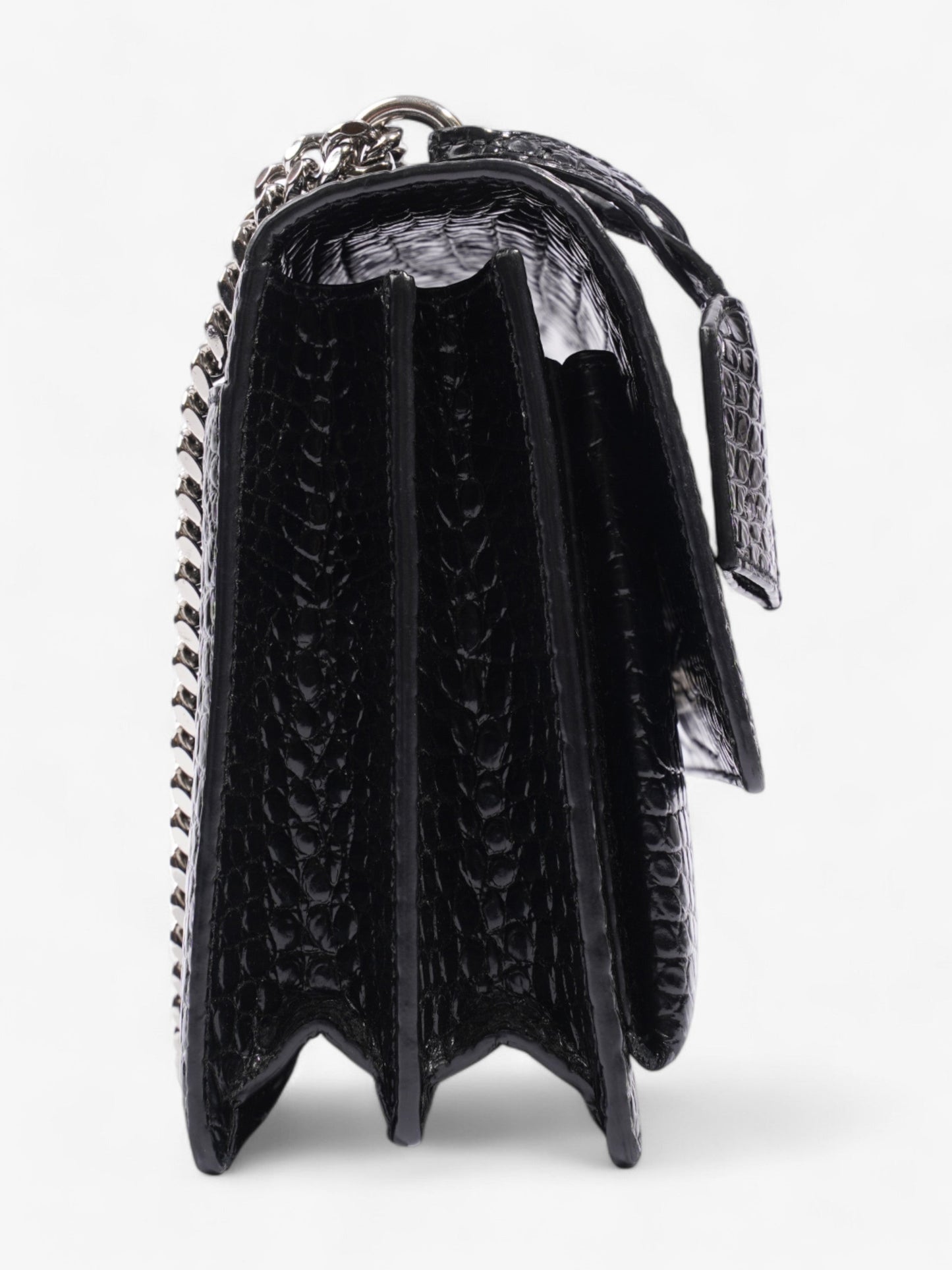 Saint Laurent Sunset Black Embossed Leather Medium