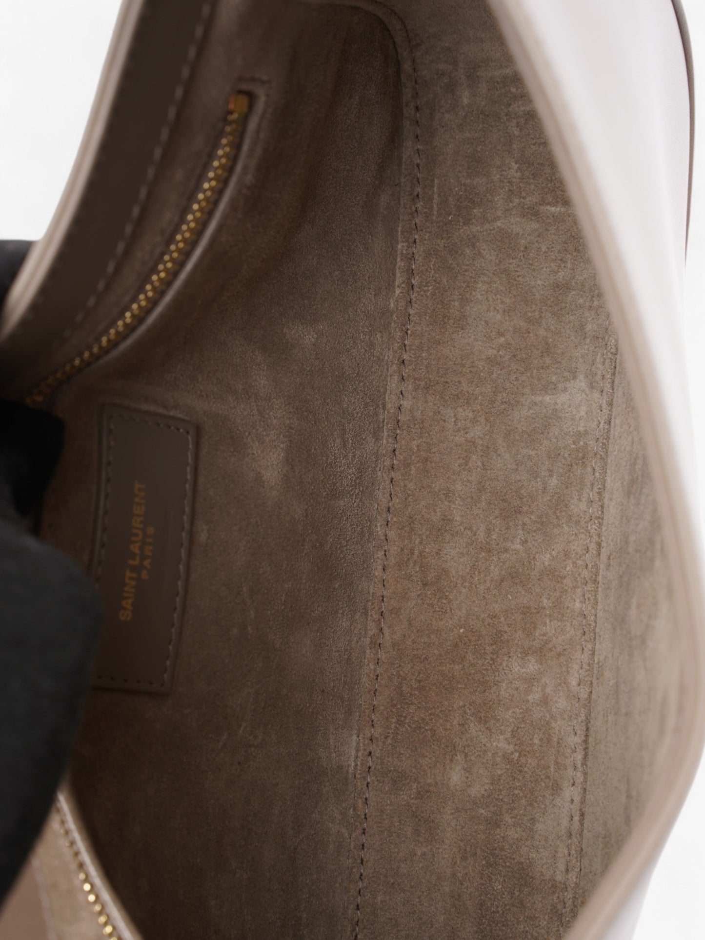 Saint Laurent Le 5 a 7 Hobo Warm Taupe Leather