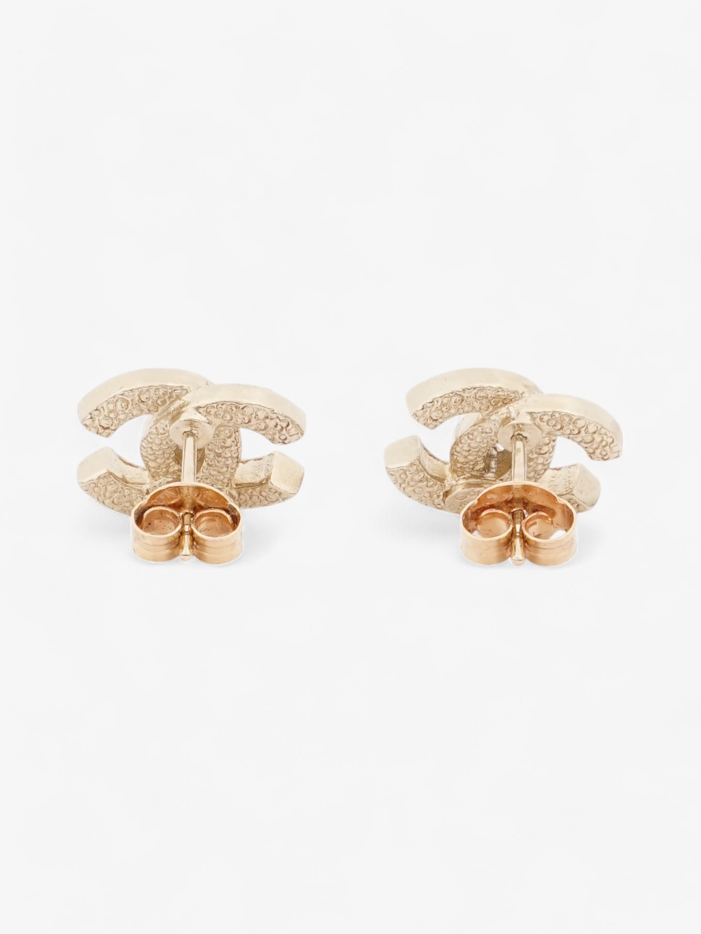 Chanel Rhinestone CC Logo Earring Gold Base Metal