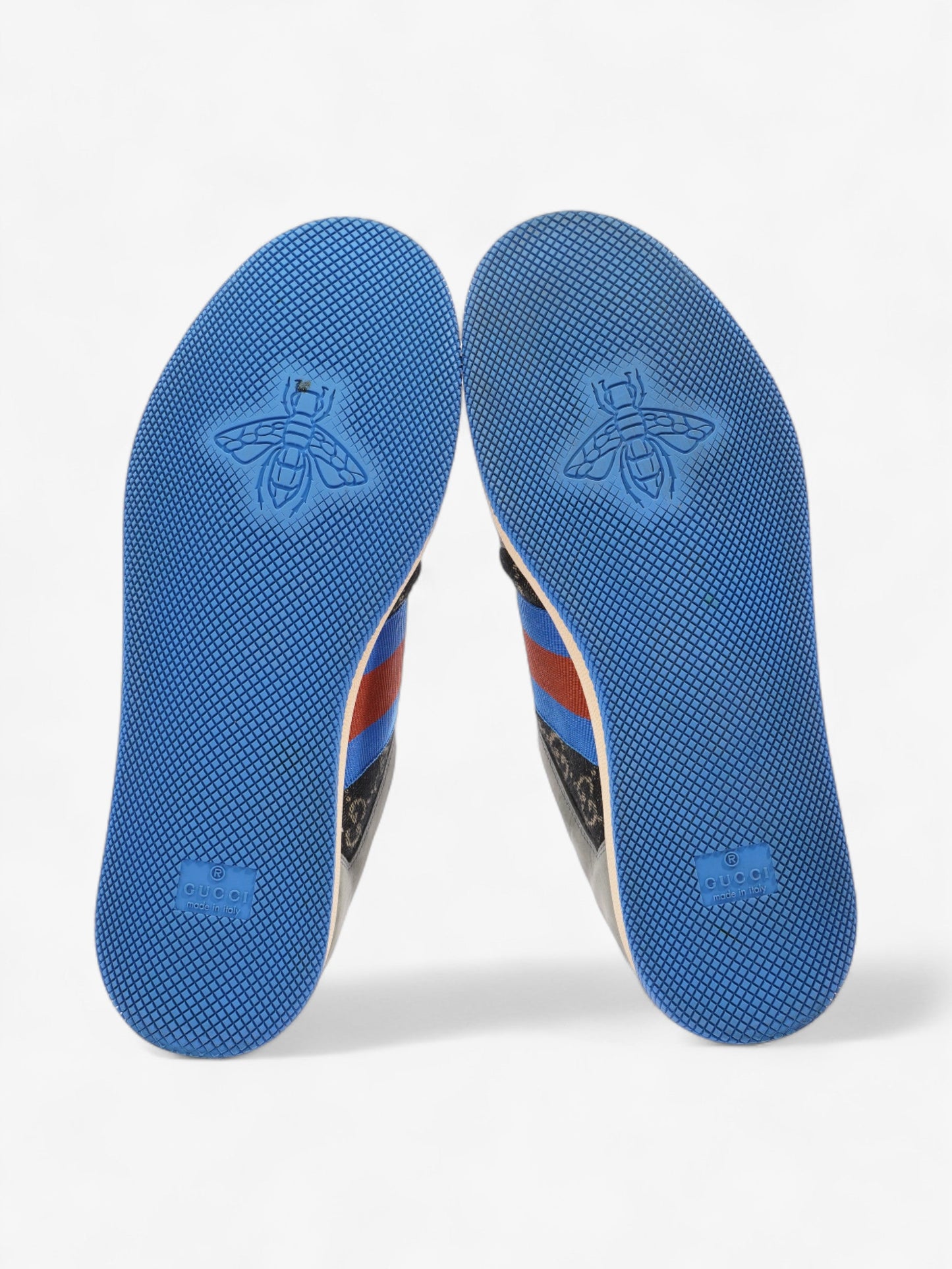 Gucci Screener Sneakers Black Monogram / Grey / Blue Canvas EU 41 UK 7